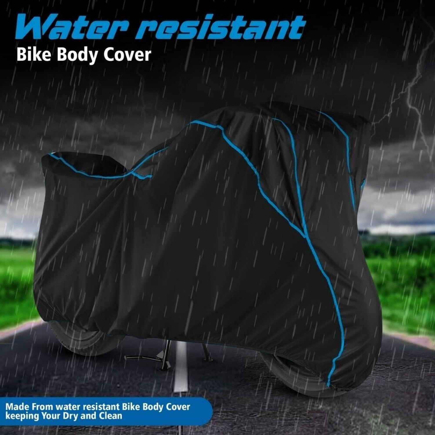 Image of LE PRA Waterproof Two Wheeler Cover for Honda (Shine, Black, Blue)
