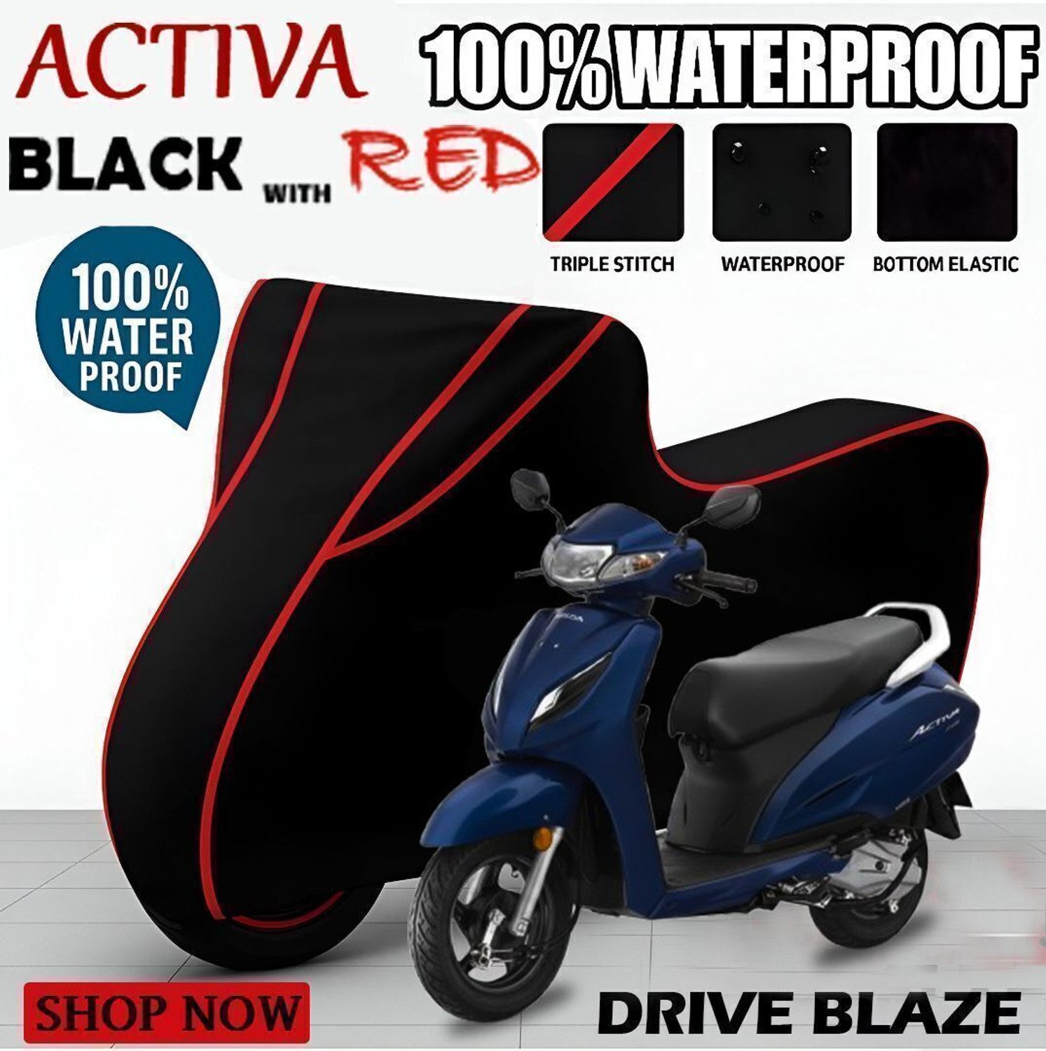Image of DRIVE BLAZE Waterproof Two Wheeler Cover for Honda