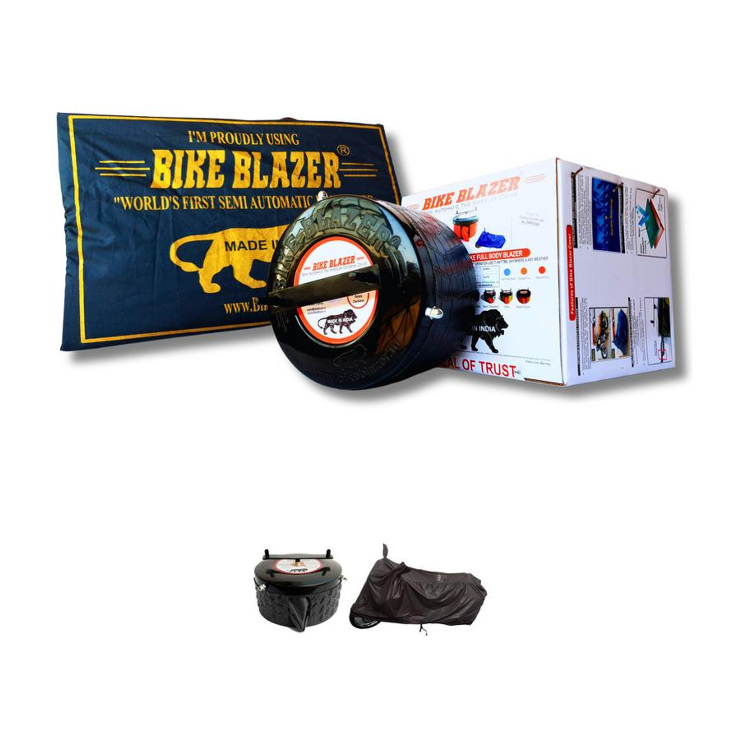 Image of BIKE BLAZER Waterproof Two Wheeler Cover for Universal For Bike (Sport, Black)