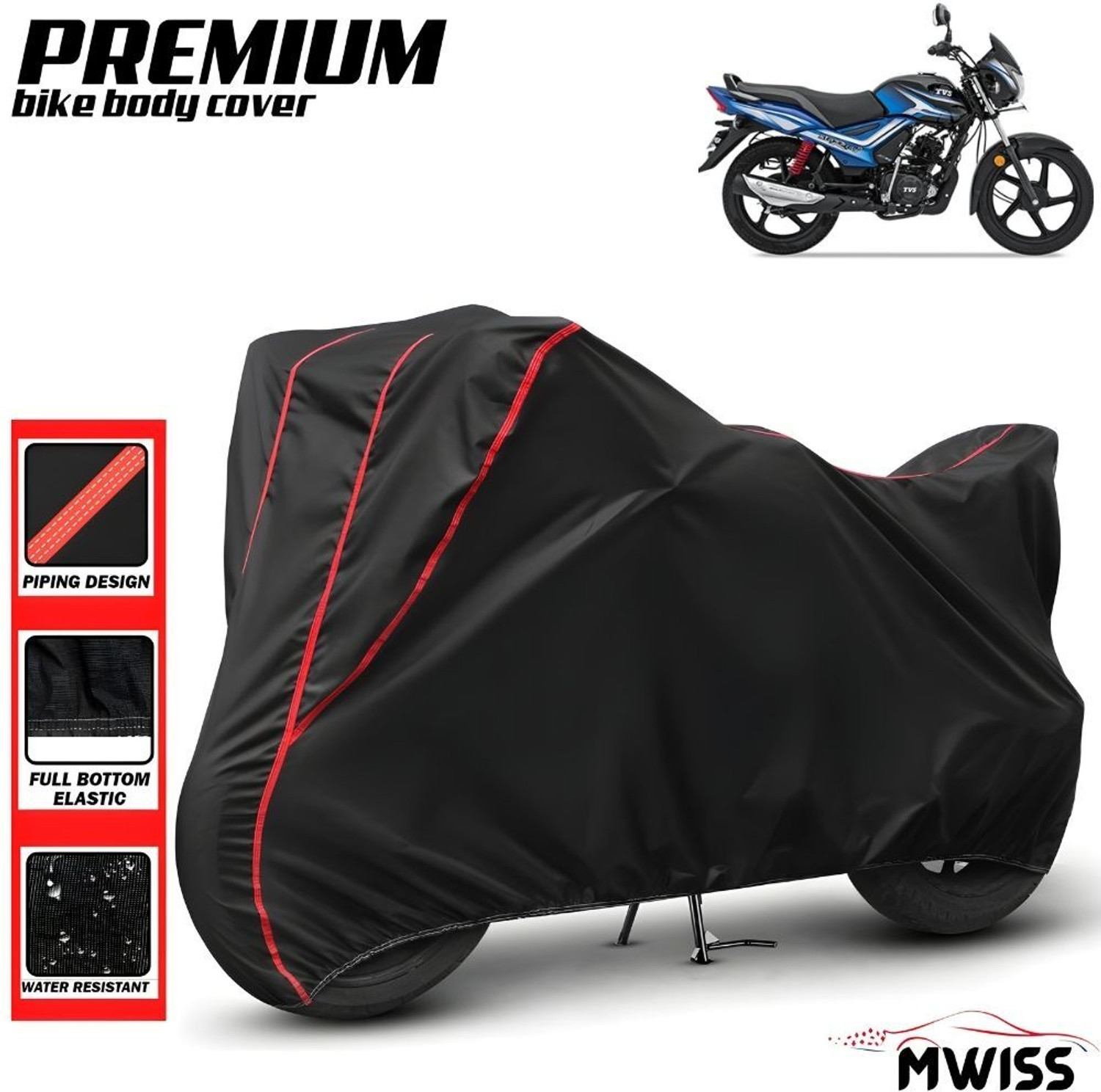Image of Mwiss Waterproof Two Wheeler Cover for TVS