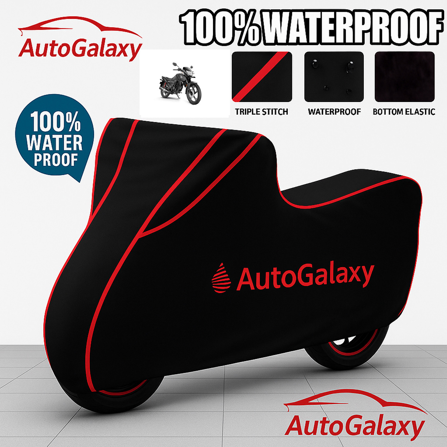 Image of AutoGalaxy Waterproof Two Wheeler Cover for Honda