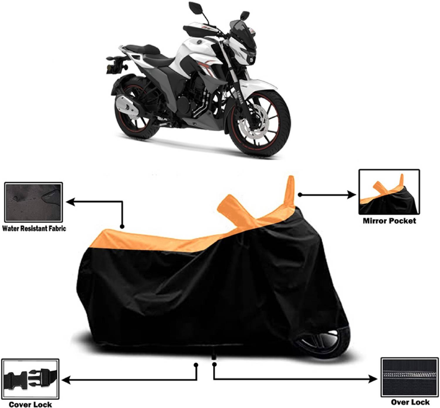 Amexride Two Wheeler Cover for Yamaha