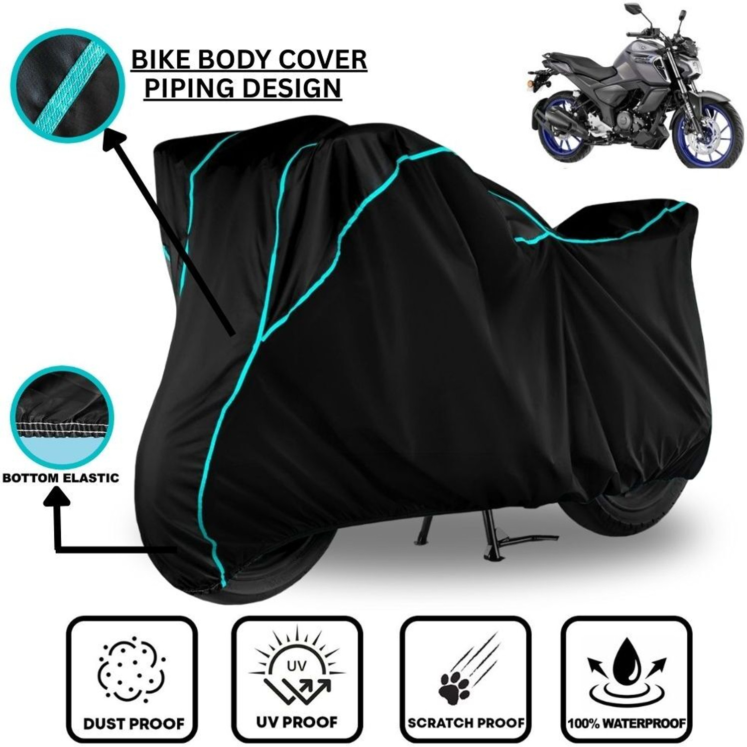 Image of LE PRA Waterproof Two Wheeler Cover for Yamaha