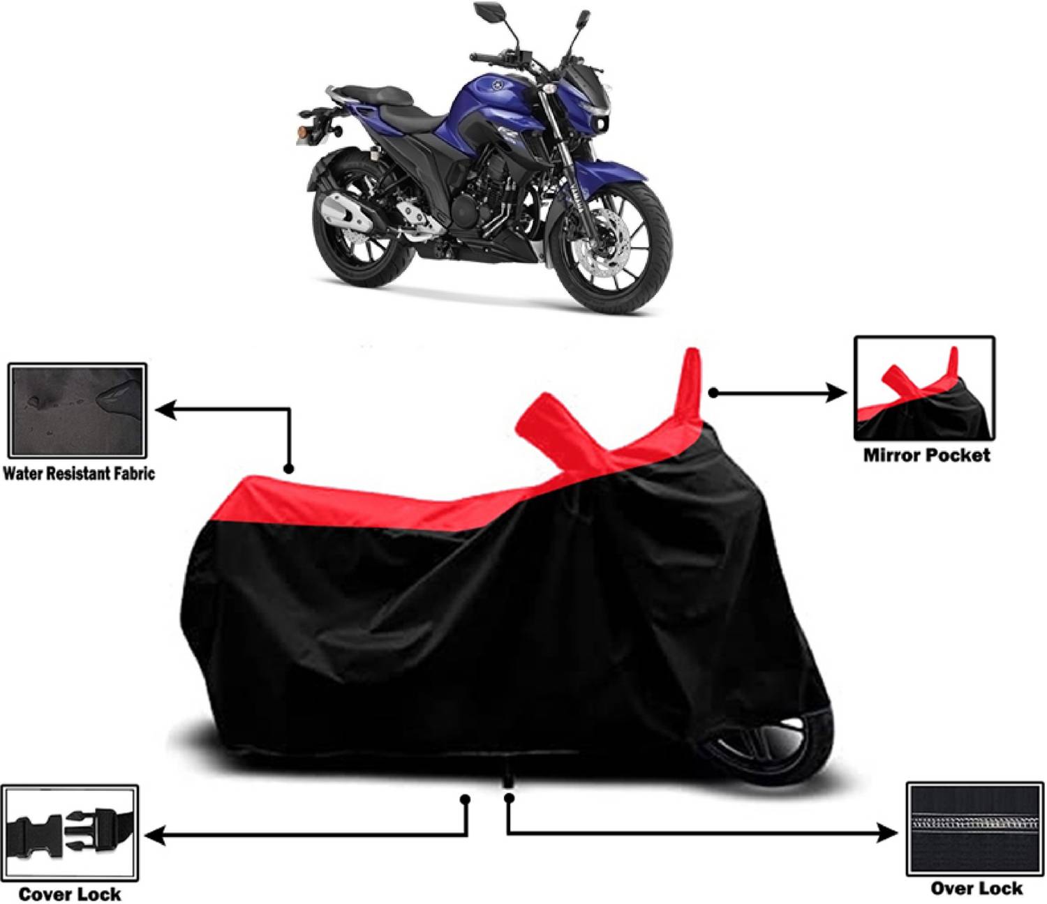Amexride Two Wheeler Cover for Yamaha