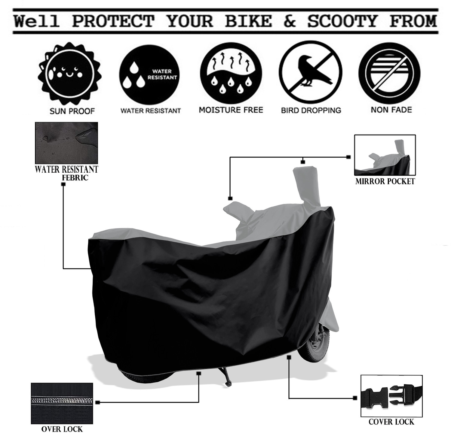 Image of Amexride Two Wheeler Cover for Honda