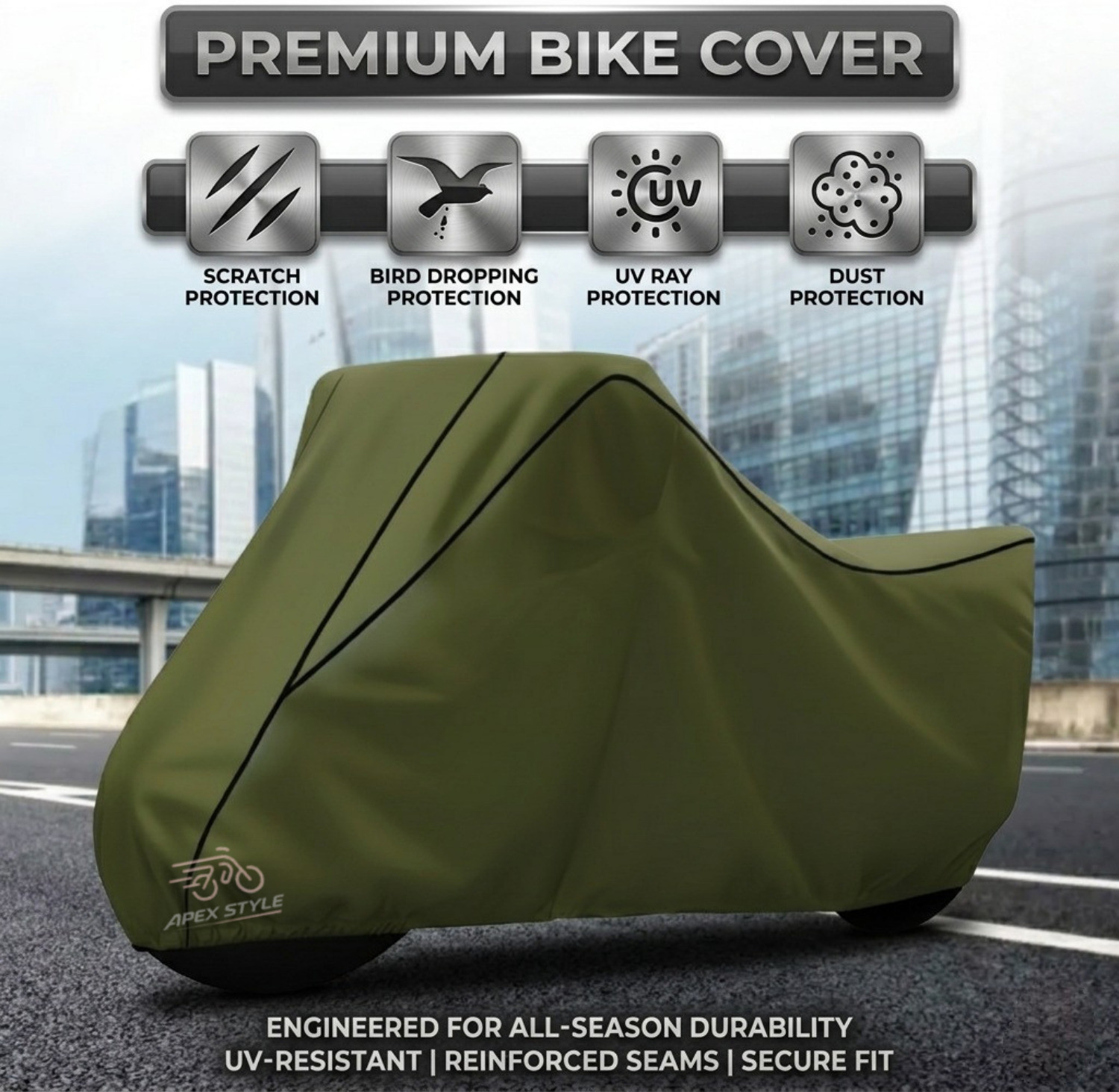 Image of Apex style Waterproof Two Wheeler Cover for Suzuki