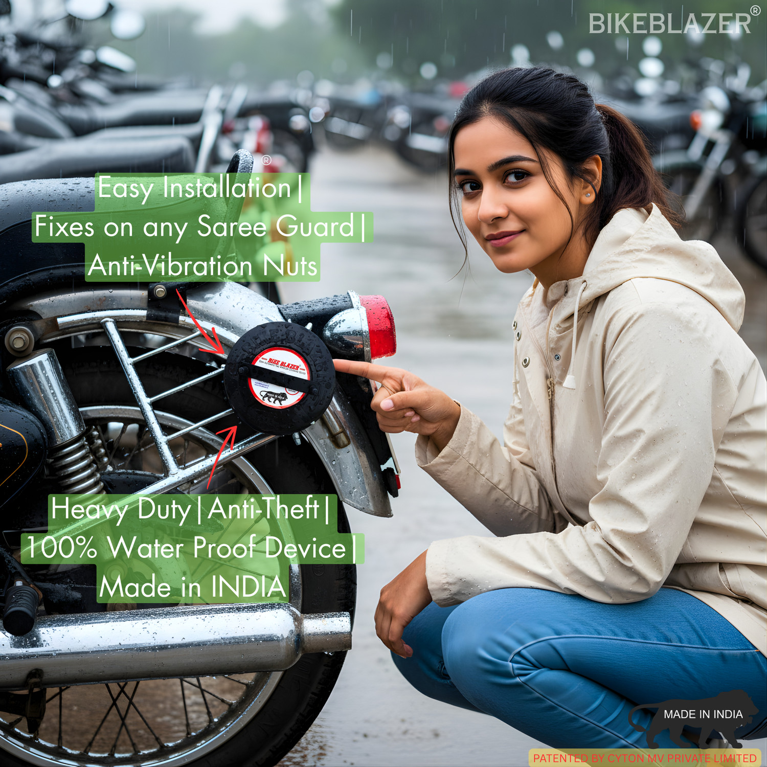 Image of BIKE BLAZER Waterproof Two Wheeler Cover for TVS