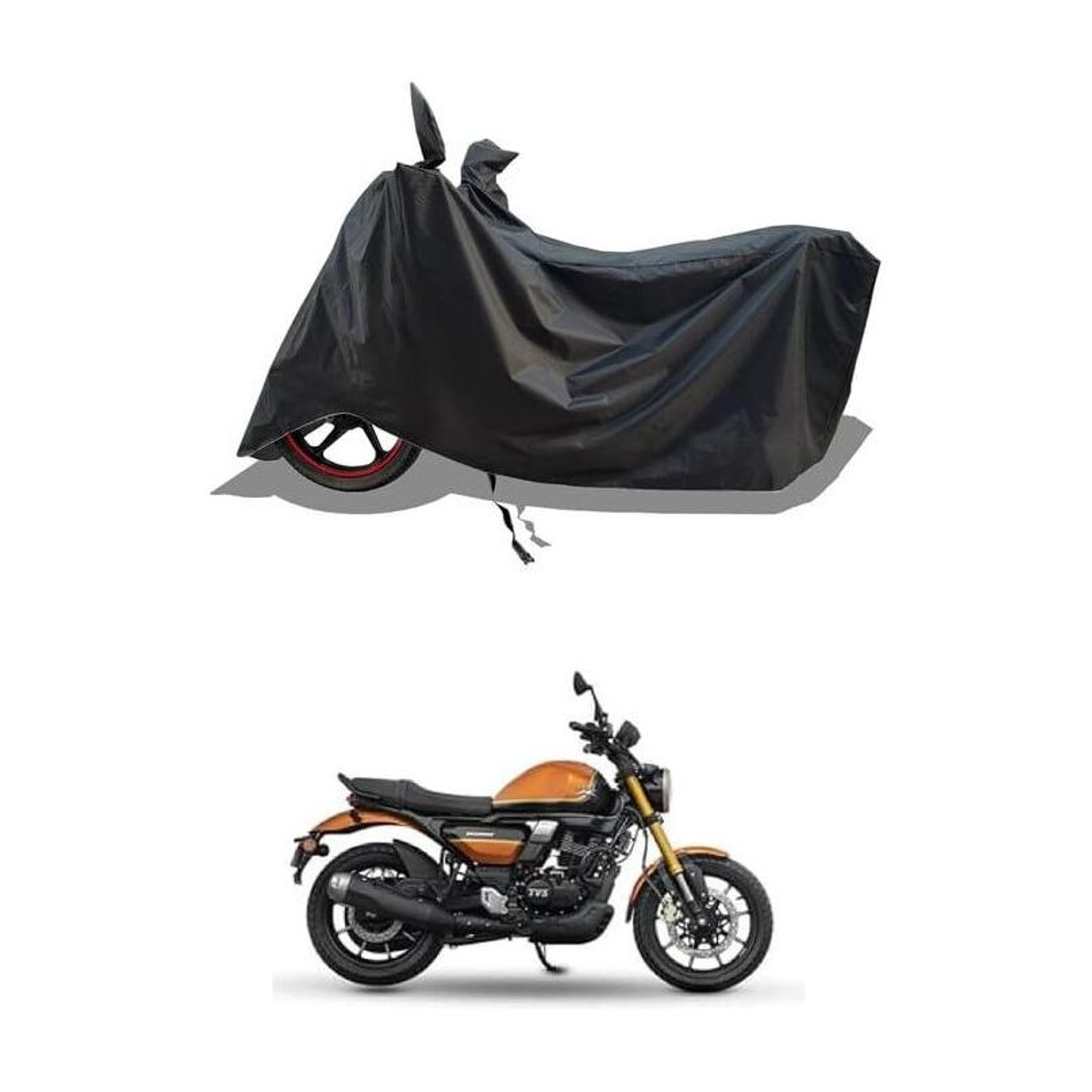 Image of AASHTIK MART Two Wheeler Cover for TVS (Black)