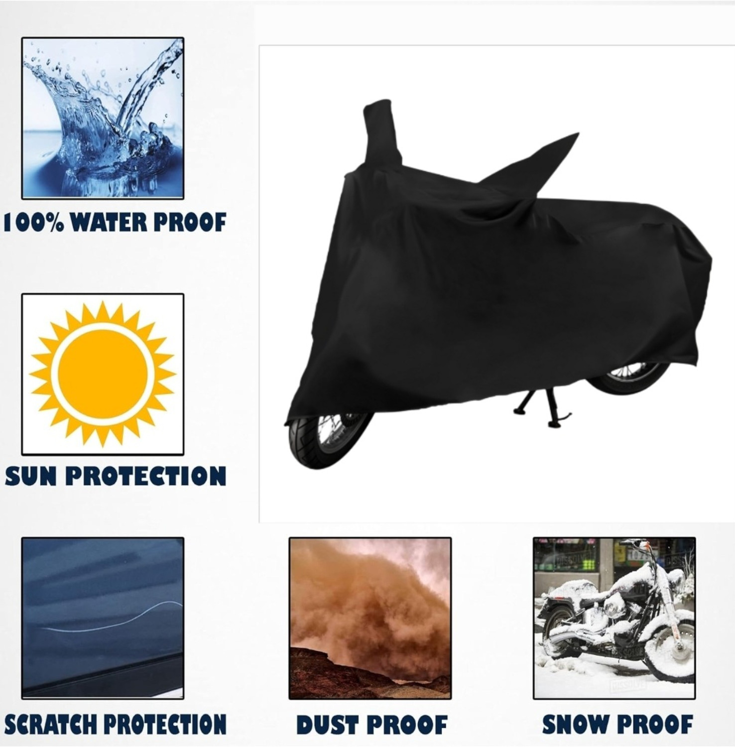 Image of whitefox Waterproof Two Wheeler Cover for Royal Enfield