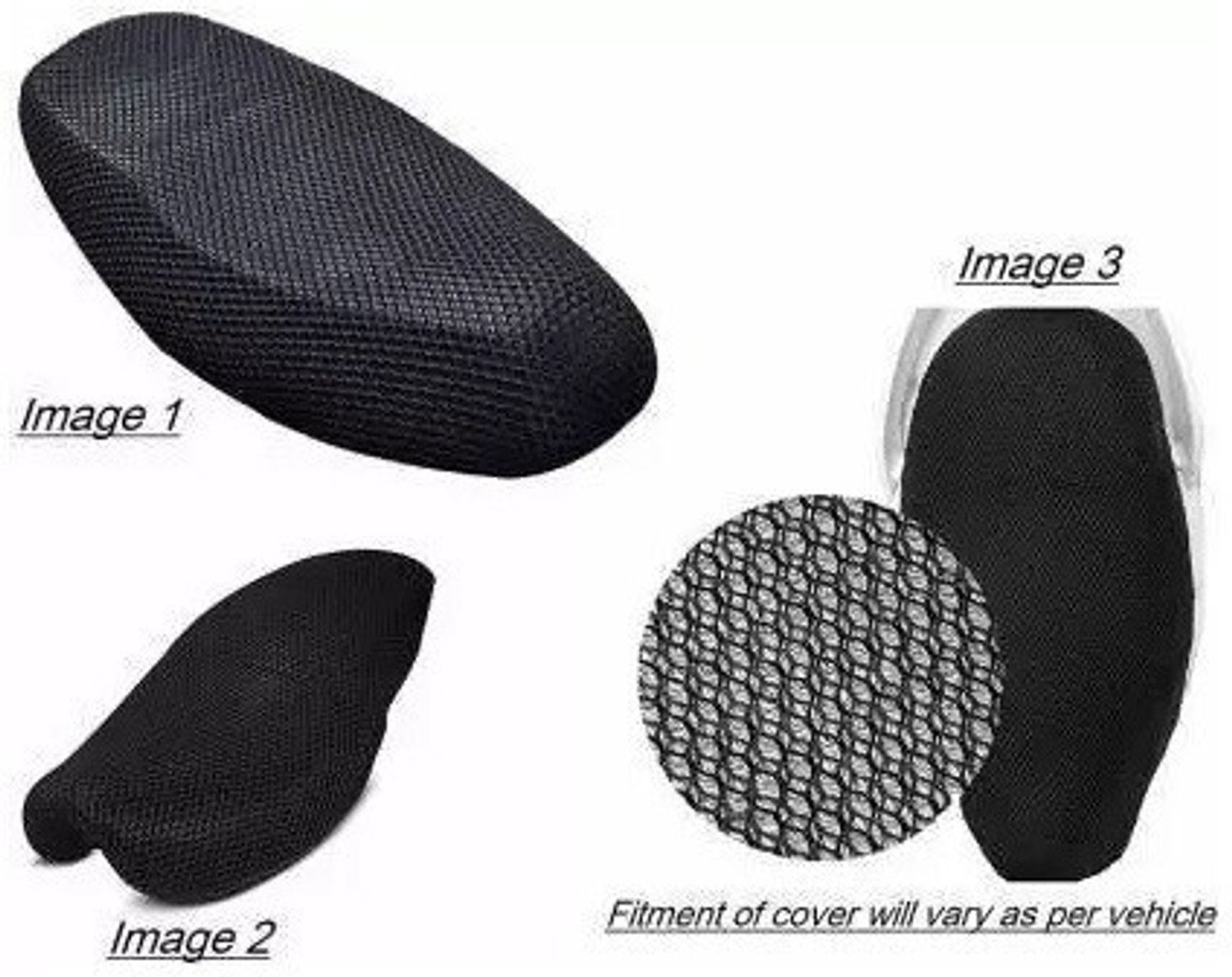 Image of Sunriders UNQ-MESH-BSC-A116 Single Bike Seat Cover For TVS Victor New