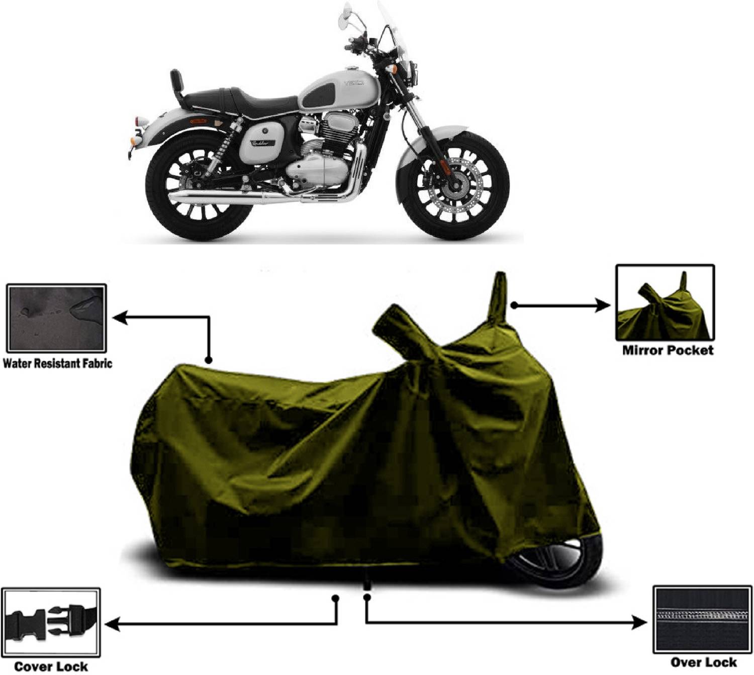 Amexride Two Wheeler Cover for Yezdi