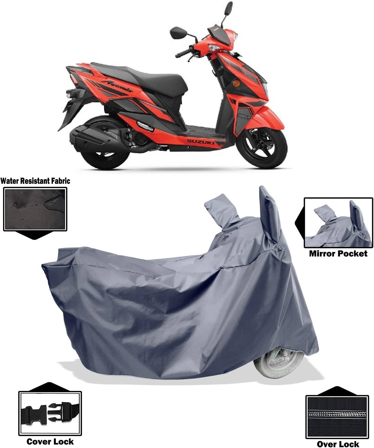 Amexride Two Wheeler Cover for Suzuki