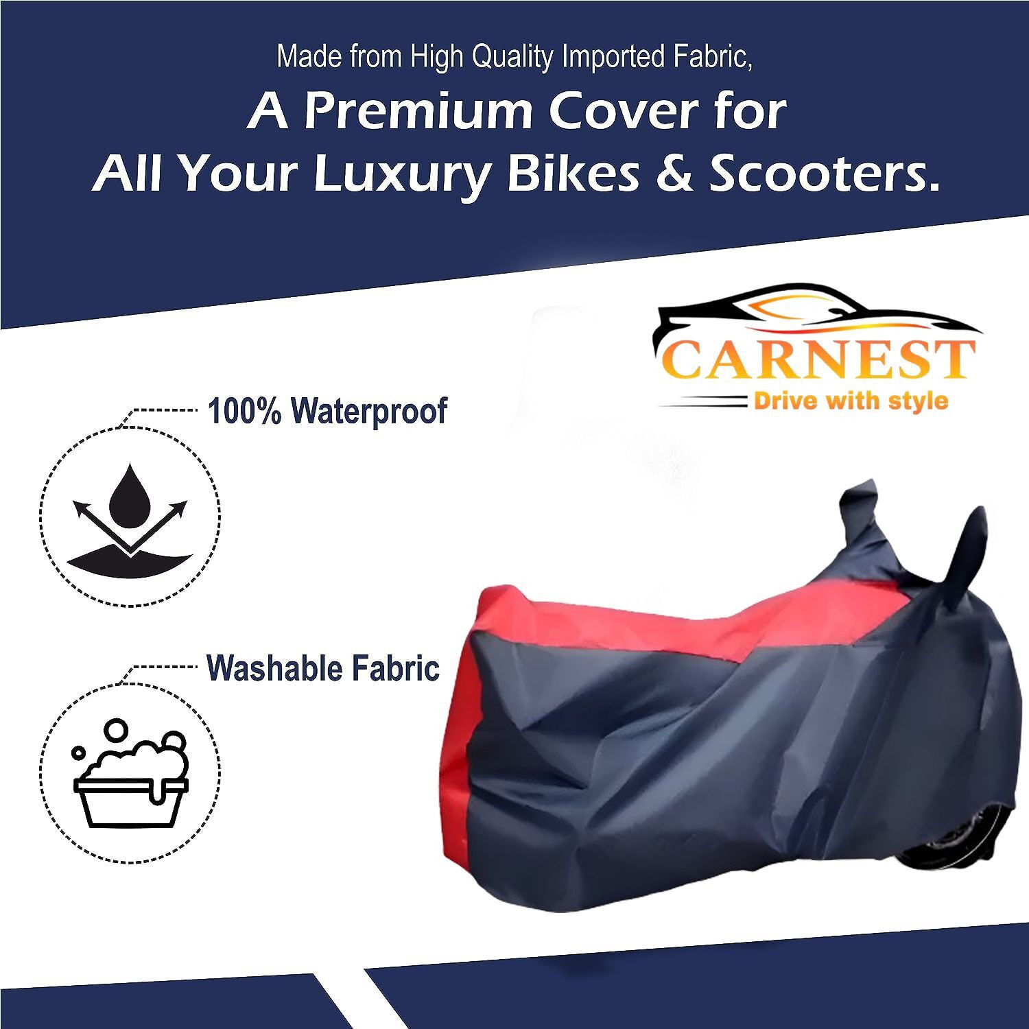 Image of CARNEST Waterproof Two Wheeler Cover for Yamaha