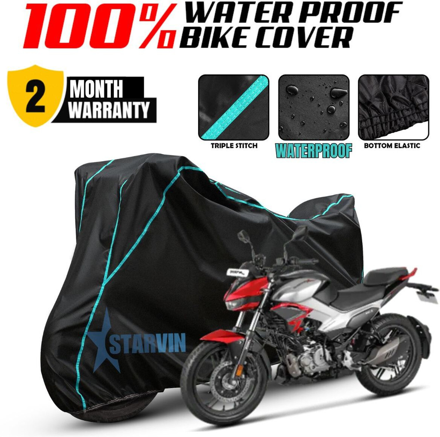 Image of Starvin Waterproof Two Wheeler Cover for Hero