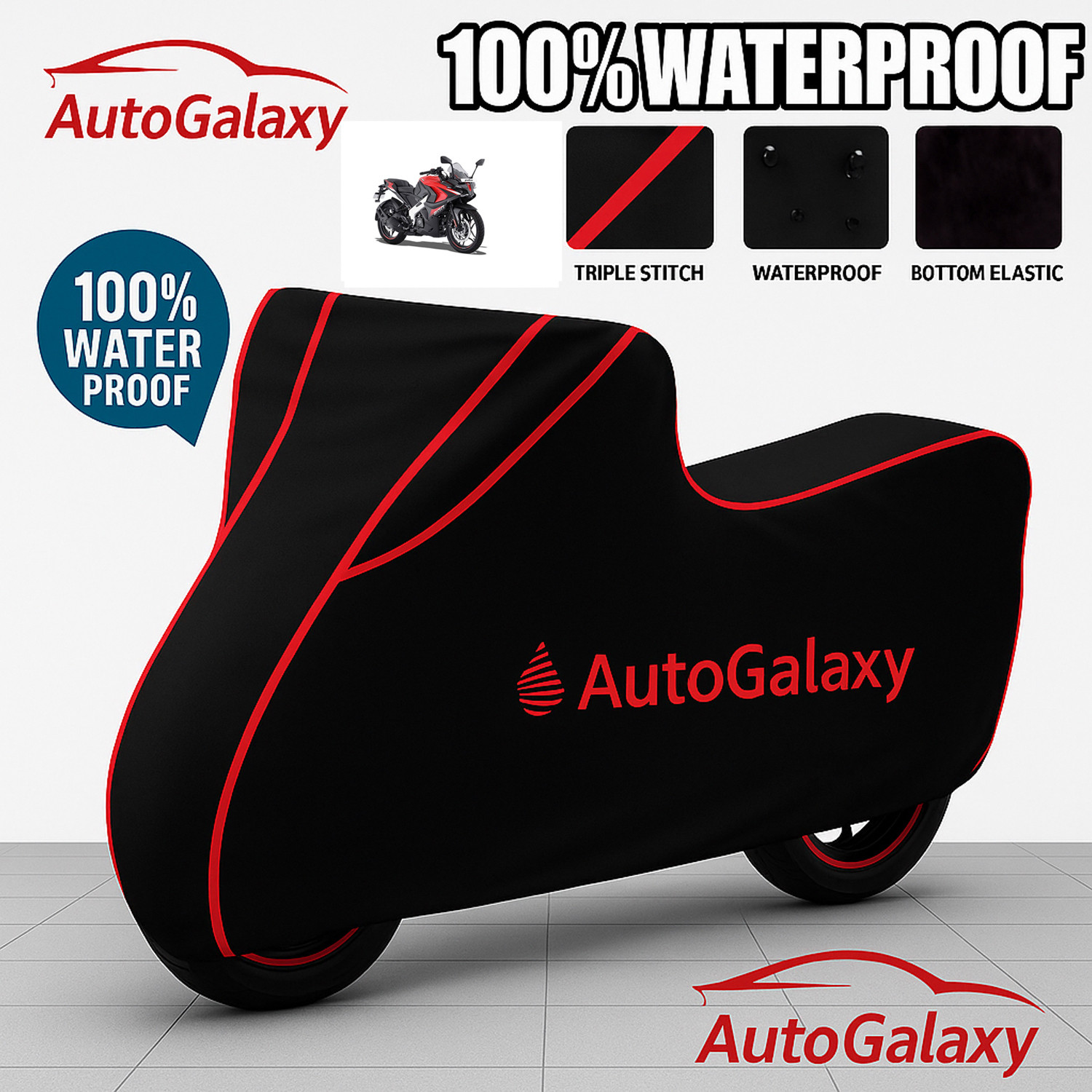 Image of AutoGalaxy Waterproof Two Wheeler Cover for Bajaj