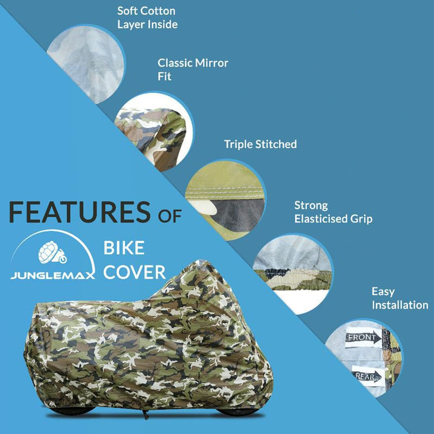 Image of HEARTCE Waterproof Two Wheeler Cover for Yamaha