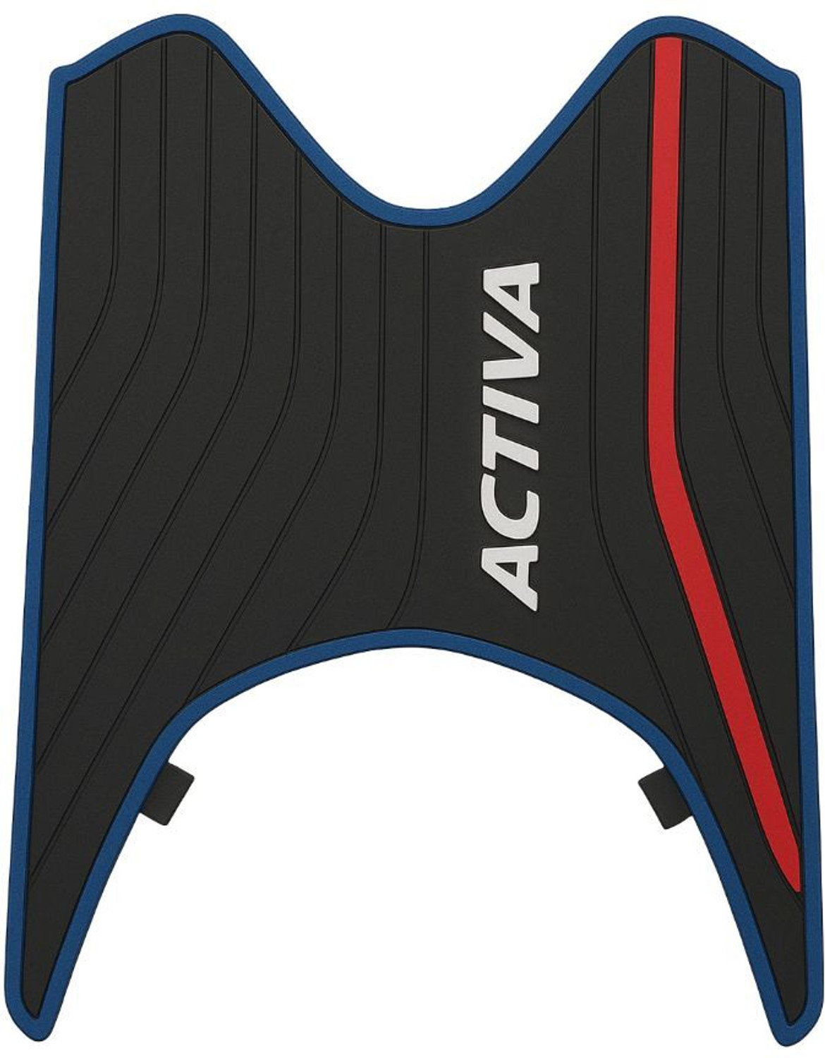 Image of EAZ Premium Anti-Slip Foot Mat for Honda Activa - Black with Blue Border & Red Line Honda Activa, Activa 3G, Activa 4G, Activa 5G Two Wheeler Mat