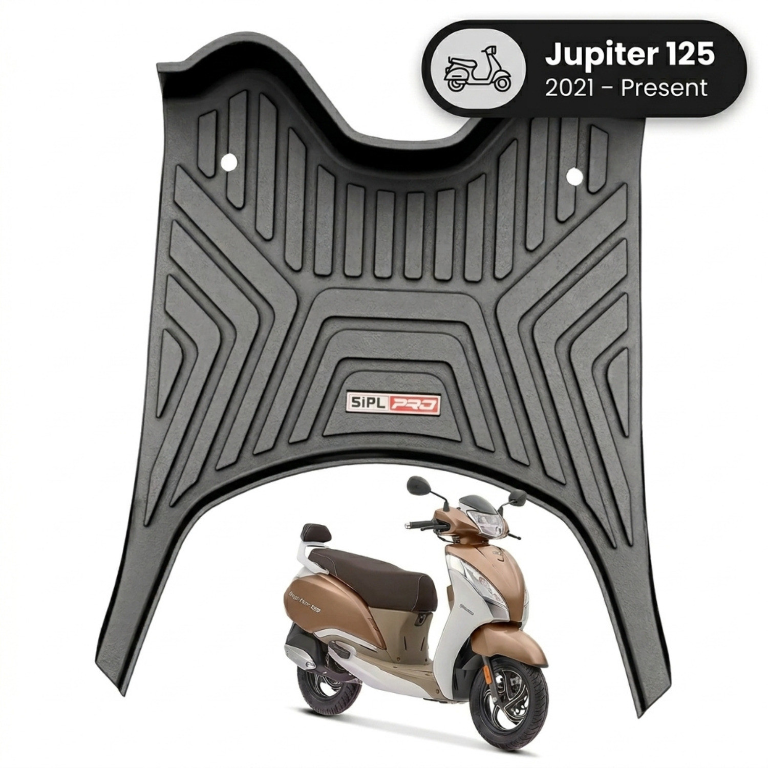 Image of SIPL Premium Quality Anti-Slip Scooty Mat - Two wheeler Washable Foot Mat For 125 TVS Jupiter Two Wheeler Mat