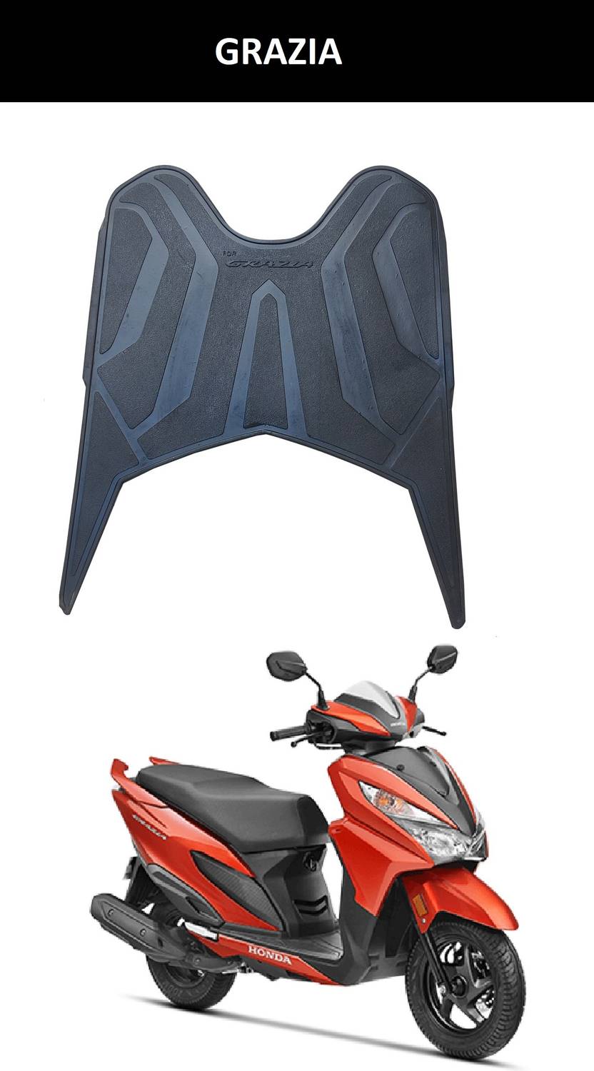 Autoxygen Grazia Scooter Floor Mat Black For Honda Grazia Two Wheeler Mat