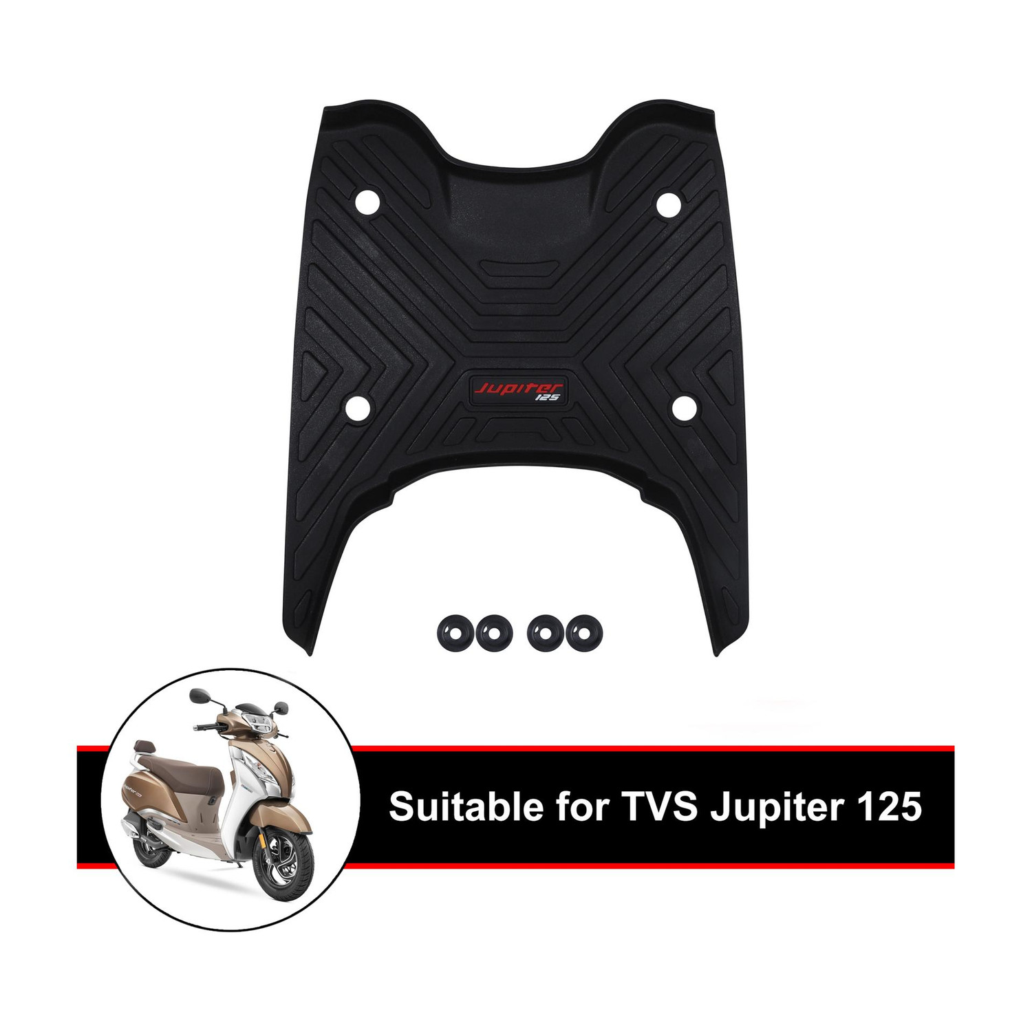Image of Grandbiker 3D Footmat /Floor mat Compatible for Jupiter 125 TVS Jupiter Two Wheeler Mat
