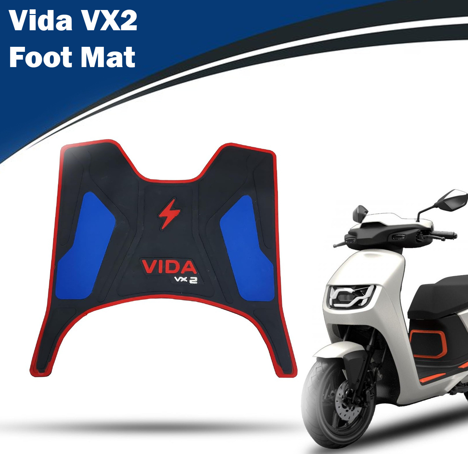 Image of Weyride Scooter Scooty Mat Two Wheeler Floor Foot Mat for (Vida VX2) Hero Two Wheeler Mat