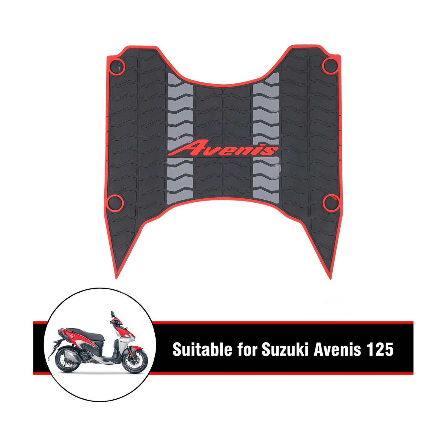 Image of Grandbiker Rubber Foot Mat Compatible with avenis 125 Suzuki Universal For Bike Two Wheeler Mat
