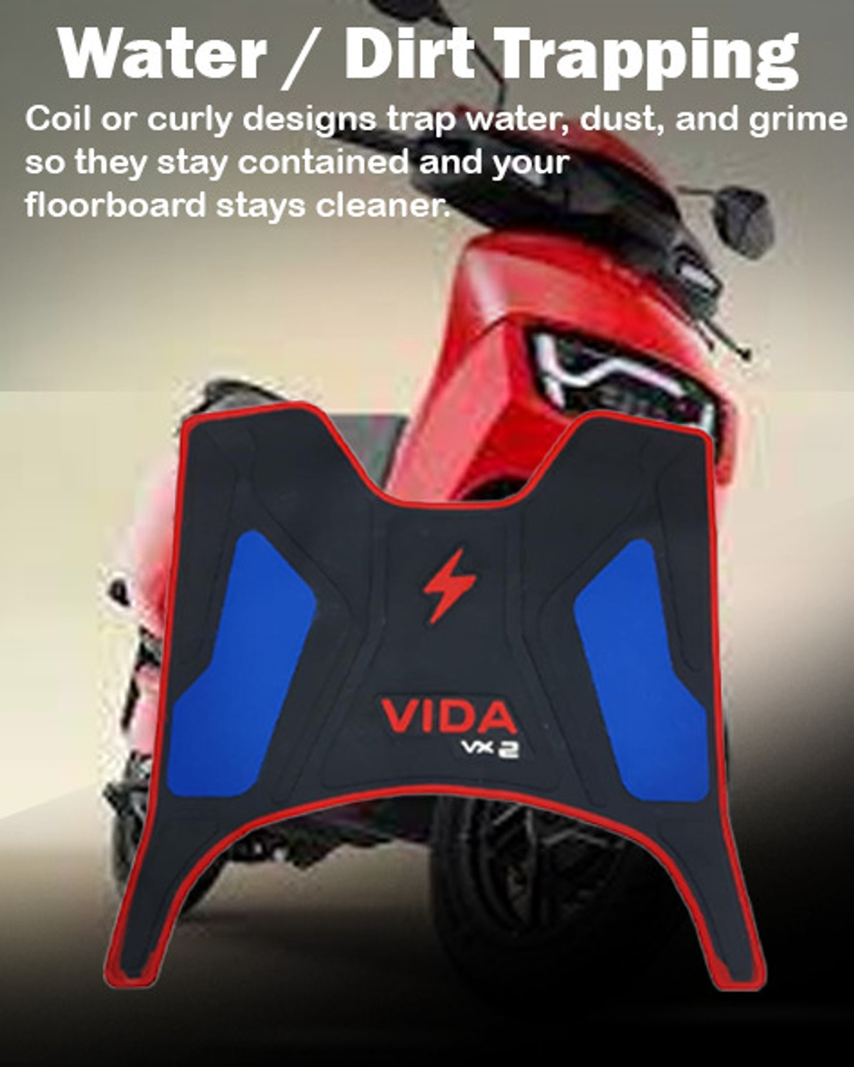 Image of Weyride Scooter Scooty Mat Two Wheeler Floor Foot Mat for (Vida VX2) Hero Two Wheeler Mat