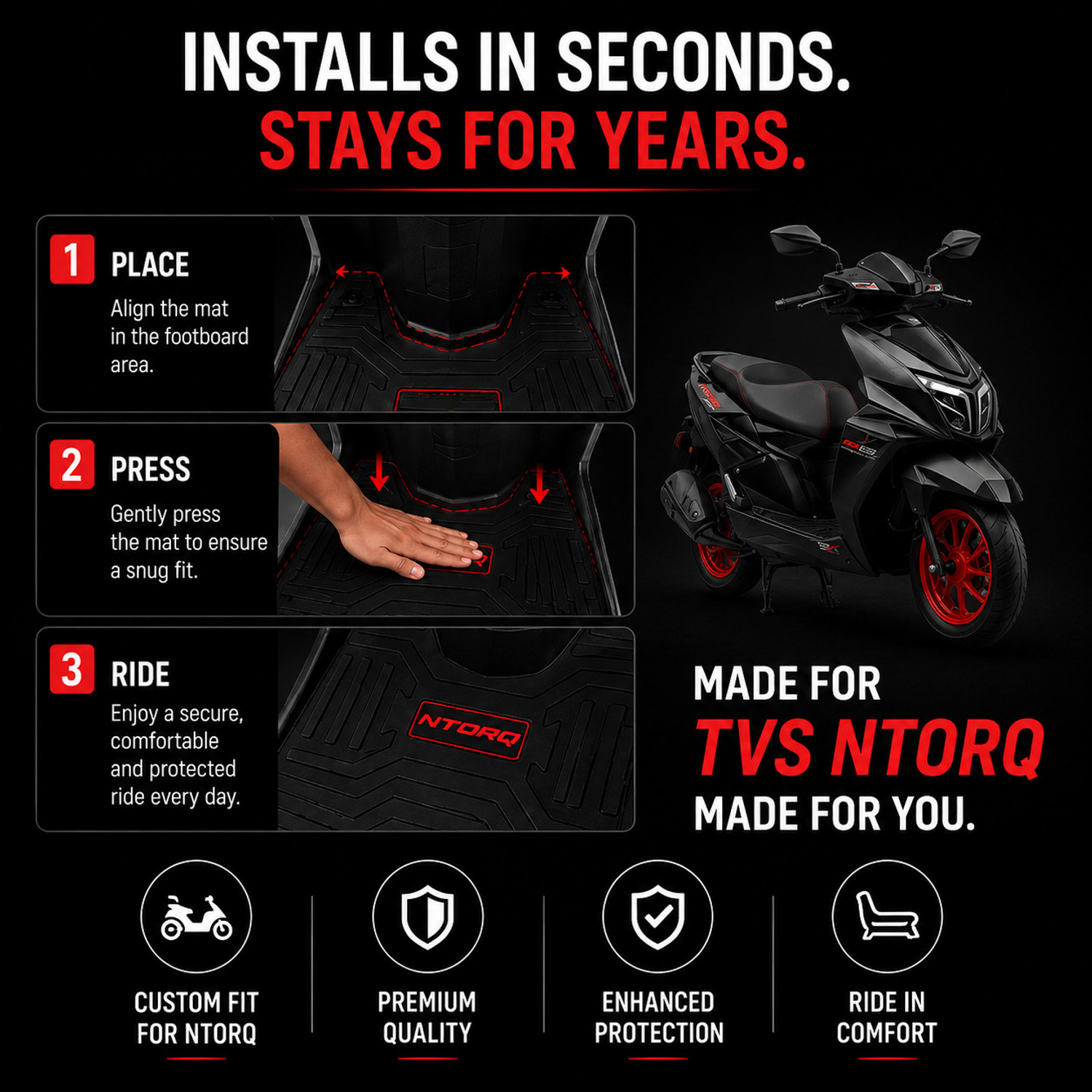 Image of Metro Industries METRO Ntorq-125 LLM TVS Ntorq 125 Two Wheeler Mat