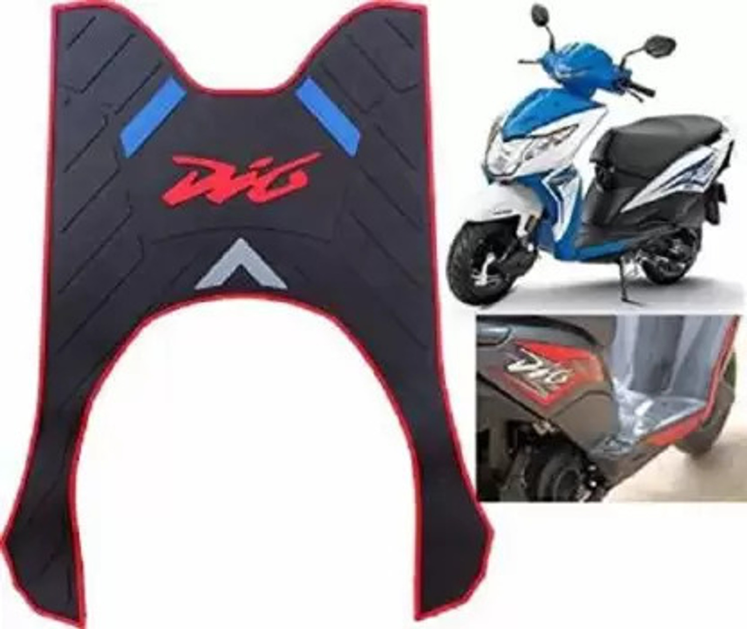 Image of ENEMYT Dio 3D Foot Floor Mat for Dio BS4 Scooter Multi Color Hero Dio Two Wheeler Mat