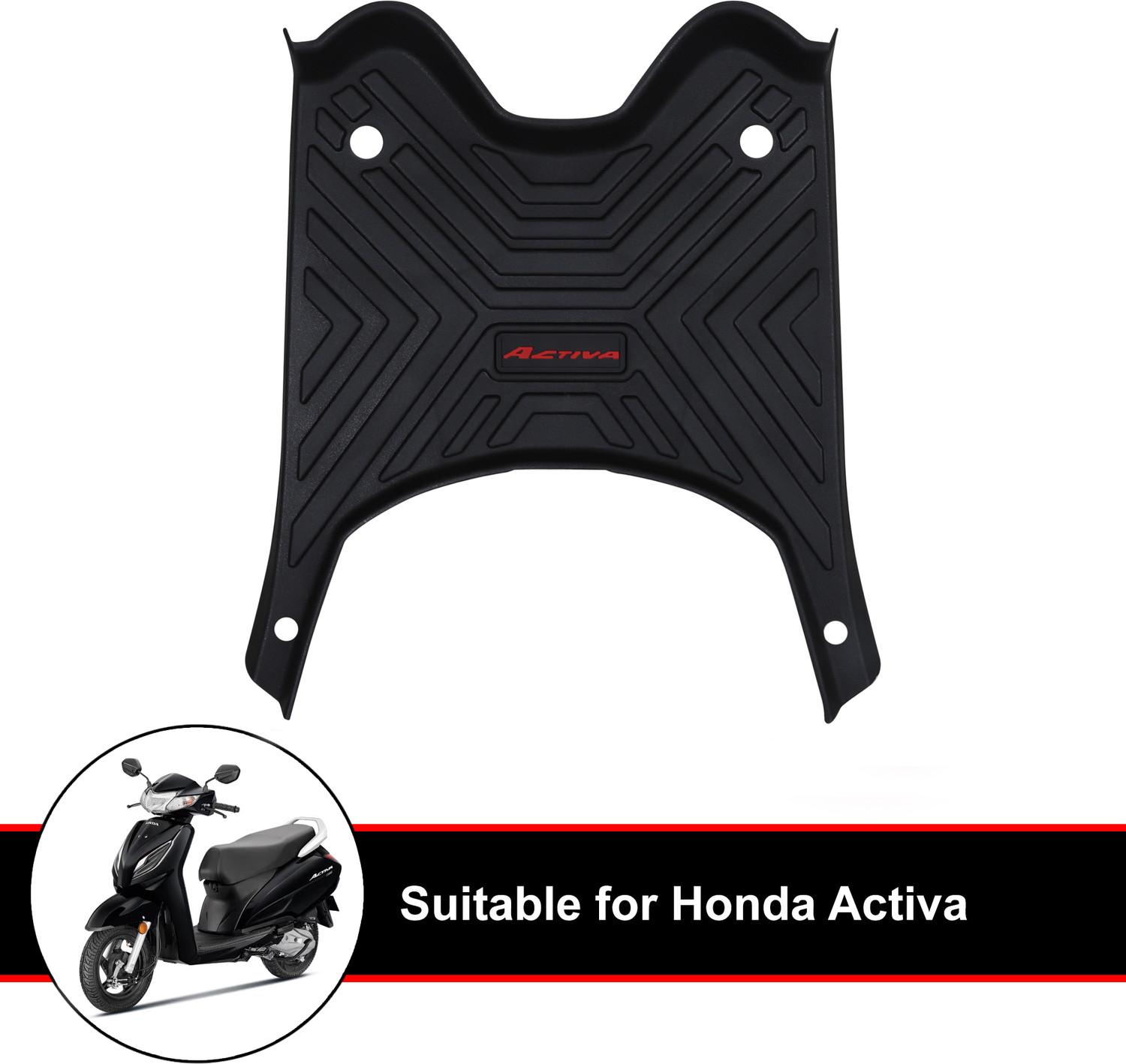 Image of Grandbiker 3D Footmat /Floor mat Compatible for Activa 110 Honda Activa Two Wheeler Mat