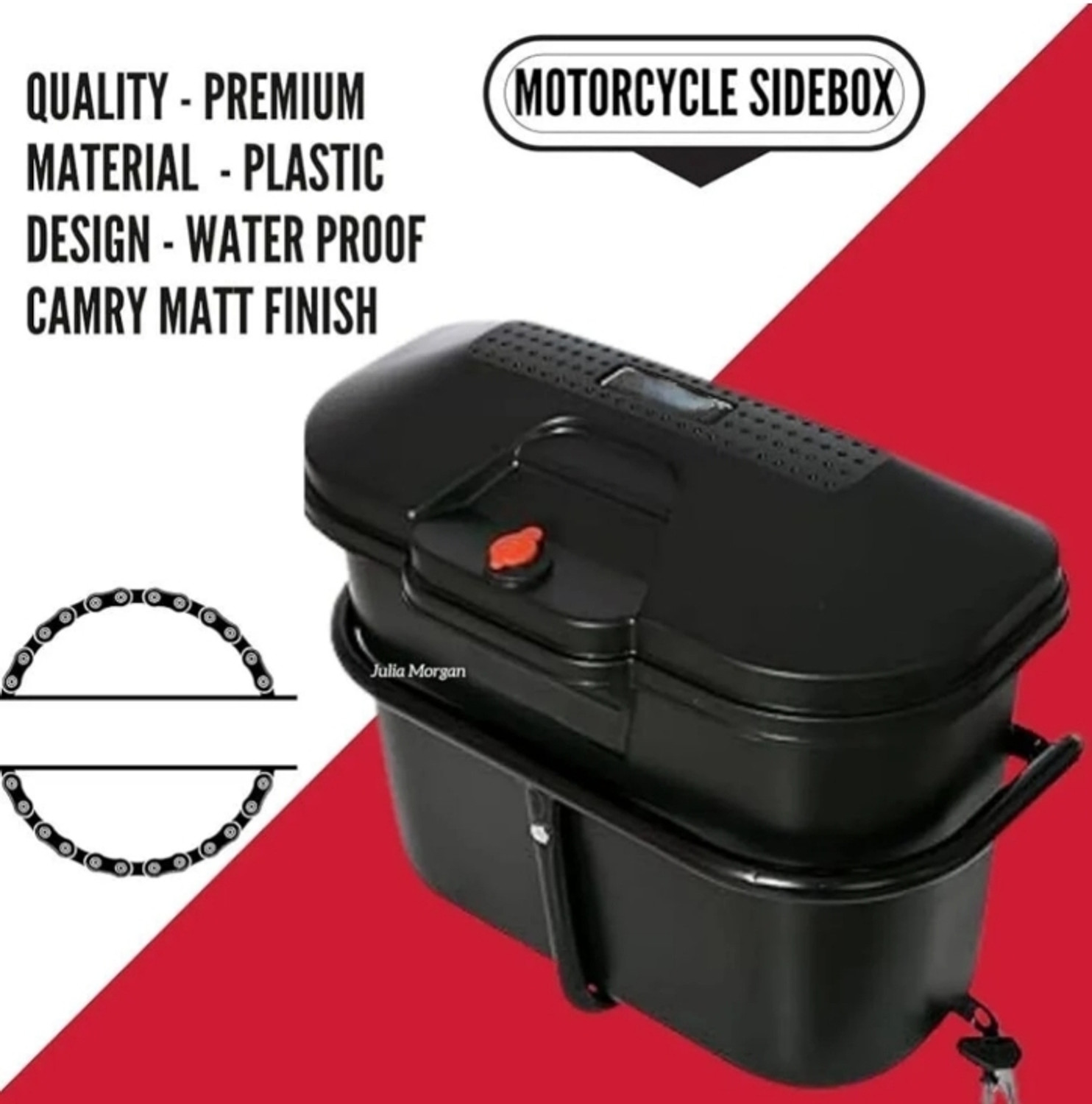Image of MIKSHU MOTORCYCLE SIDEBOX CAMRY MATT FINISH PREMIUM UNIVERSAL BIKE ONE SIDED SADDLE BOX Luggage Box Black Plastic Motorbike Saddlebag