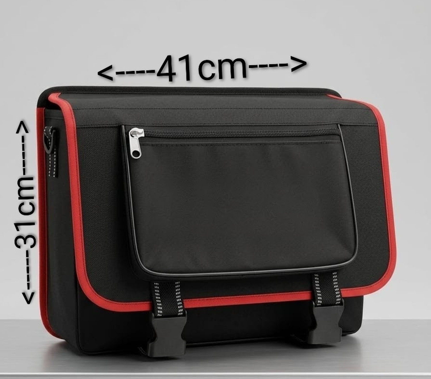 Image of Durastyle Pocket saddlebag Saddle Bag Black, Red Fabric, Rubber Motorbike Saddlebag
