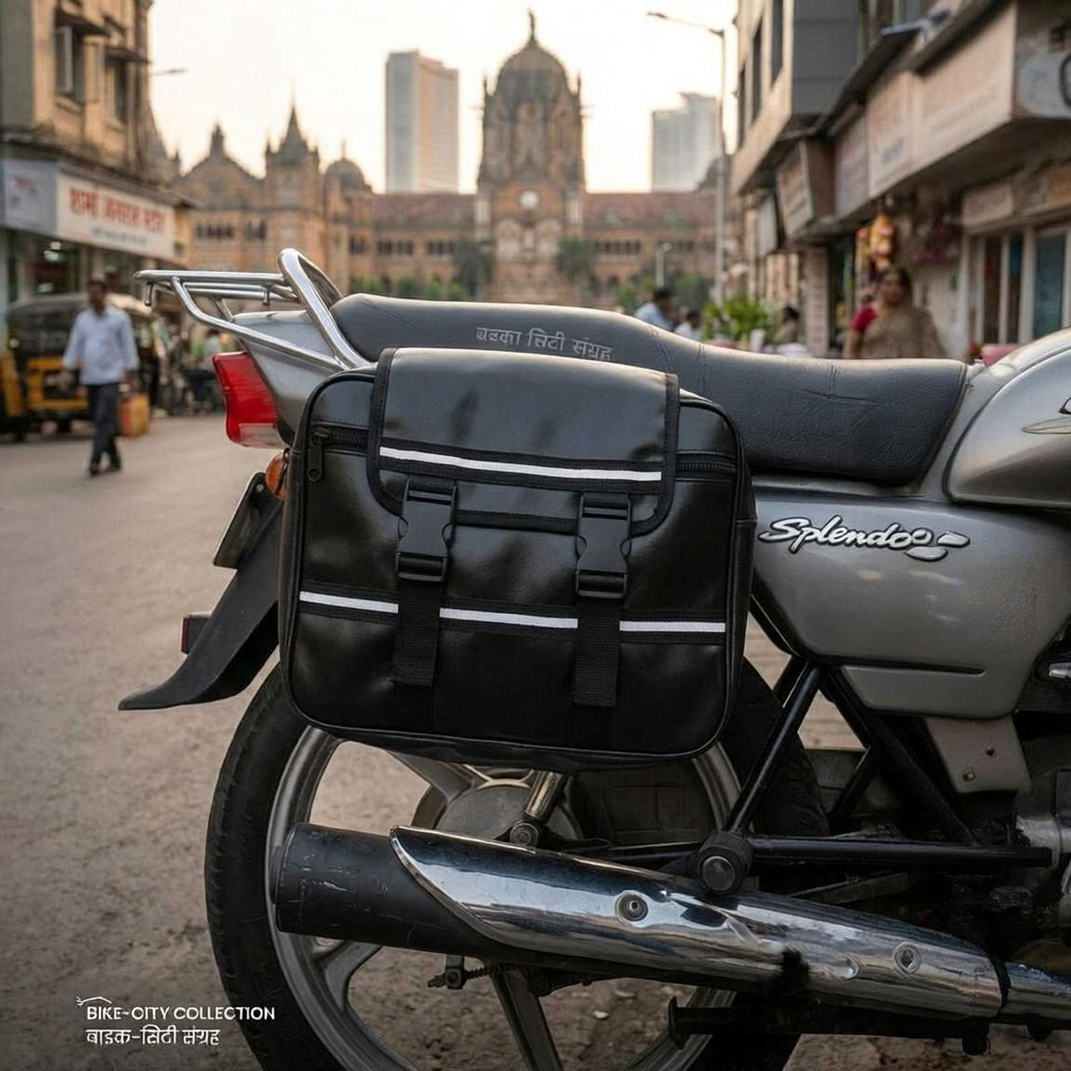 Image of Recgene One-side Multicolor Fabric Motorbike Saddlebag