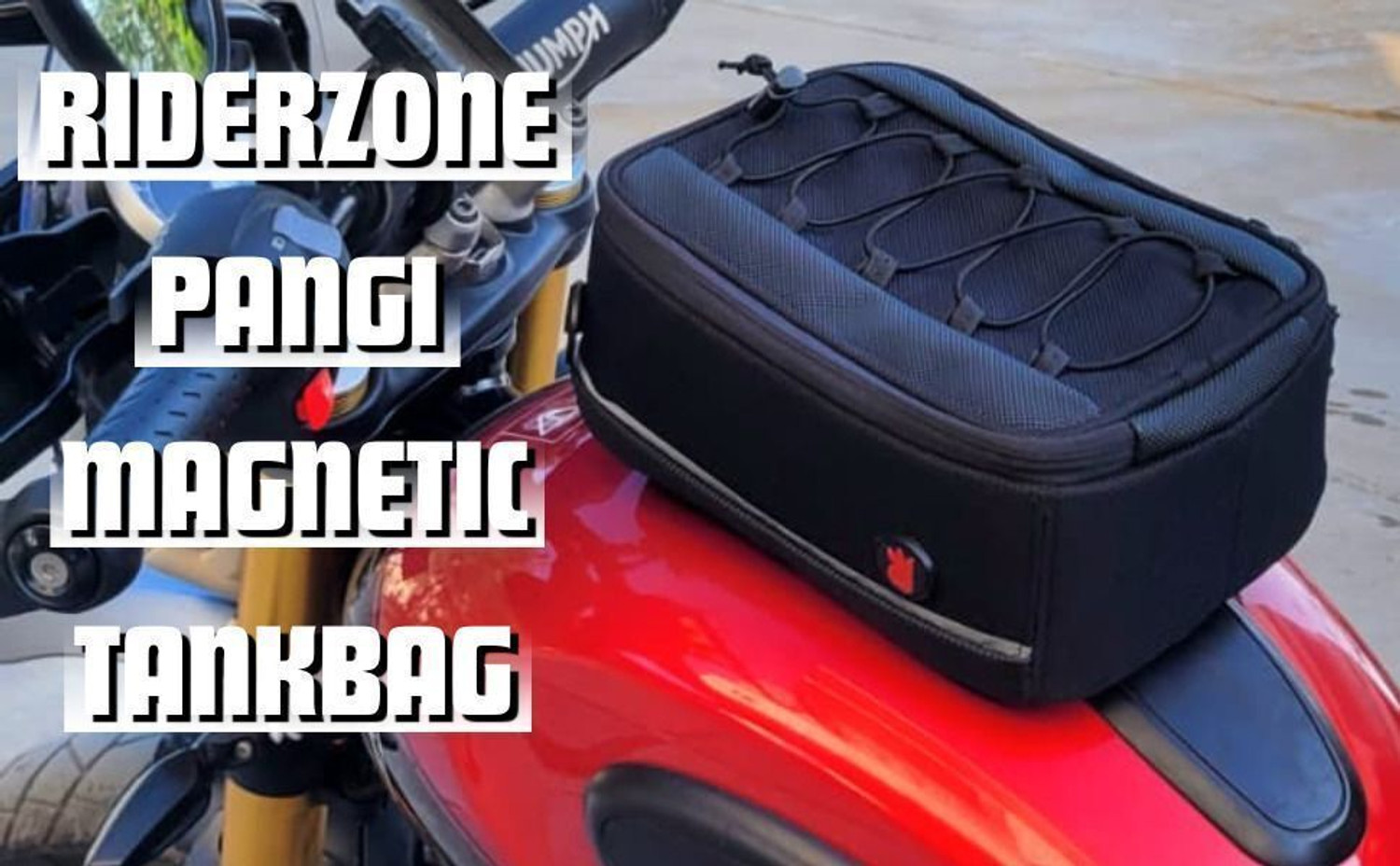 Image of RiderZone Pangi Motorcycle Tankbag for all bikes with Metal Tank Luggage Box Black Nylon Motorbike Saddlebag