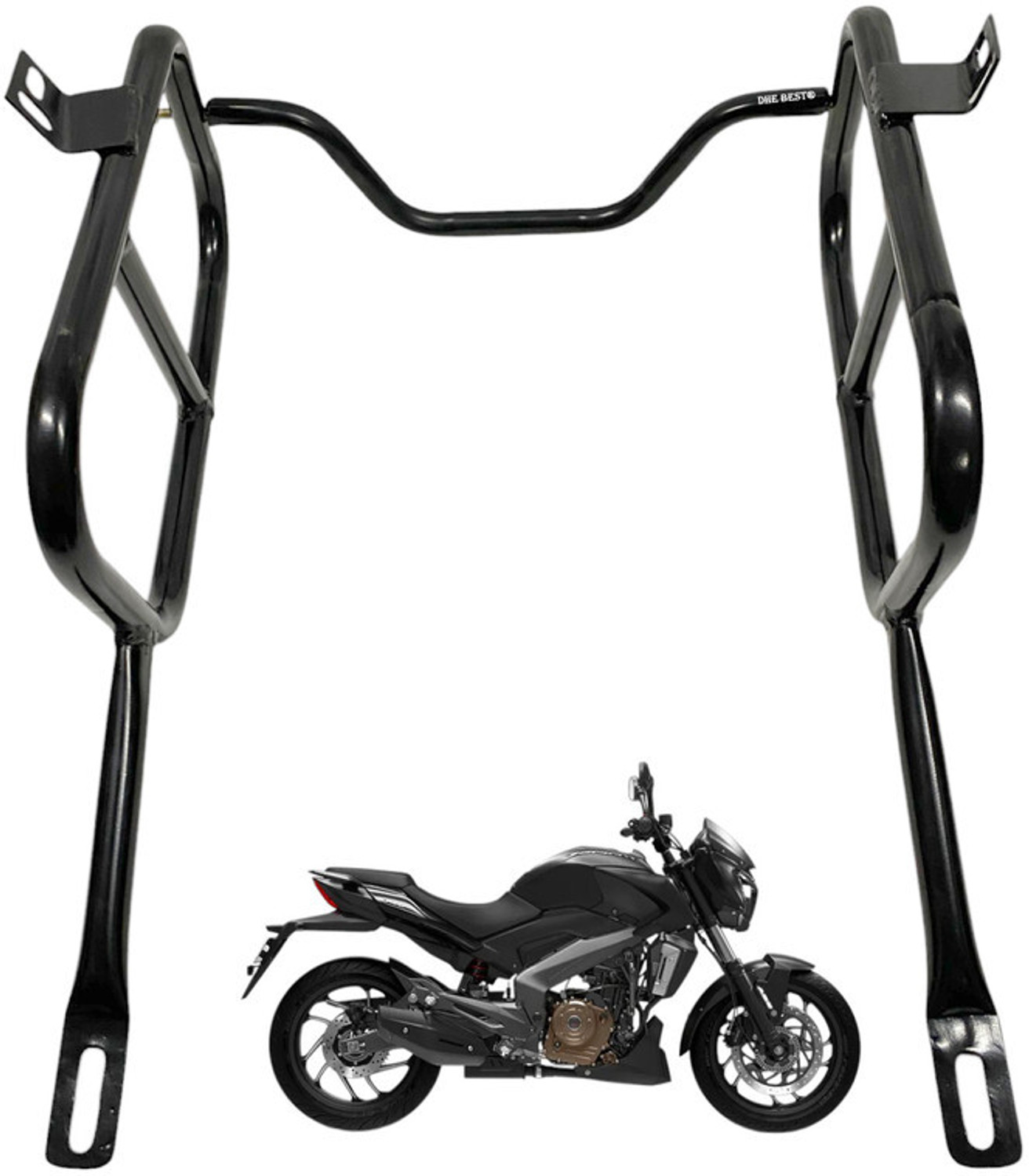 Image of Dhe Best Bike Top1 Side Saddle Stay With Black For Dominar [2018] Double-side Black Iron Motorbike Saddlebag