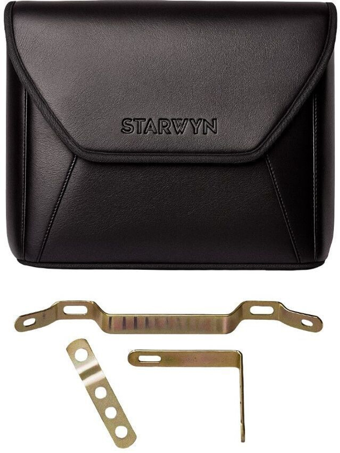 Image of EAZ STARWYN MAGNA Universal Bike Side Bag with Fitting Patti Saddle Bag Black Leatherette Motorbike Saddlebag