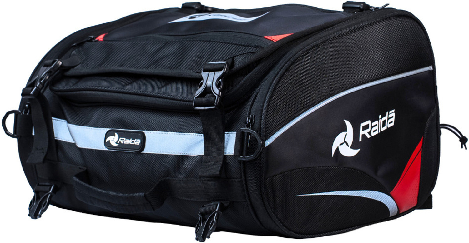 Image of Raida Raida Motorcycle Compass T35 Tail Bag 35L | 1680D Fabric | Rain Cover Included Luggage Box Black Polyester Motorbike Saddlebag