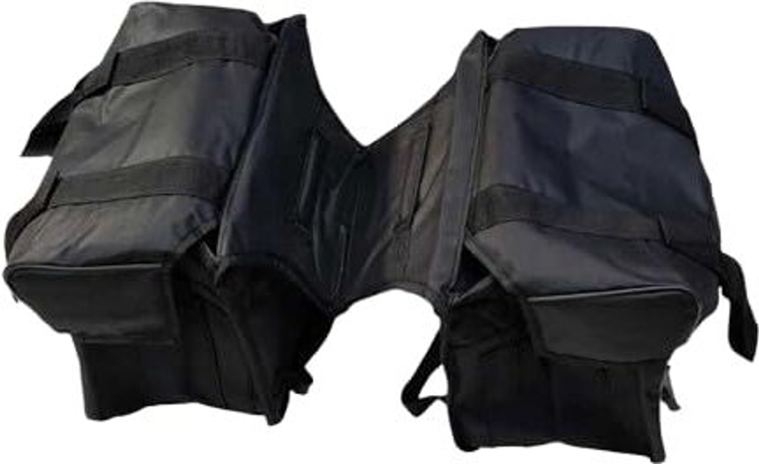 Image of Golden Fox Two Wheeler Double-Side Hanging Saddlebag for All Motorcycles Double-side Black Polyester, Leatherette Motorbike Saddlebag