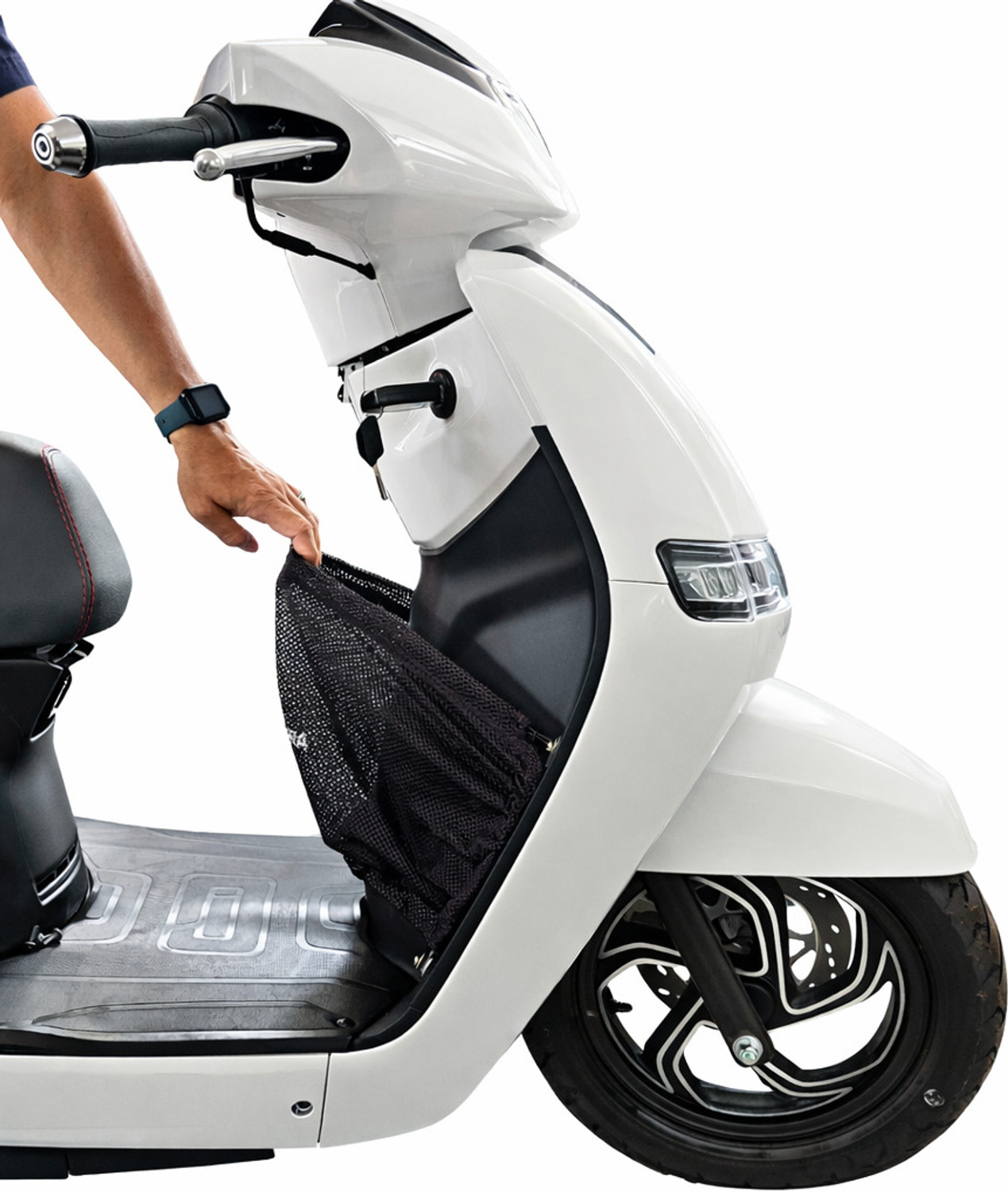 Image of Fibera Smart Compact Basket For iQube Luggage Box Black Polyester Motorbike Saddlebag