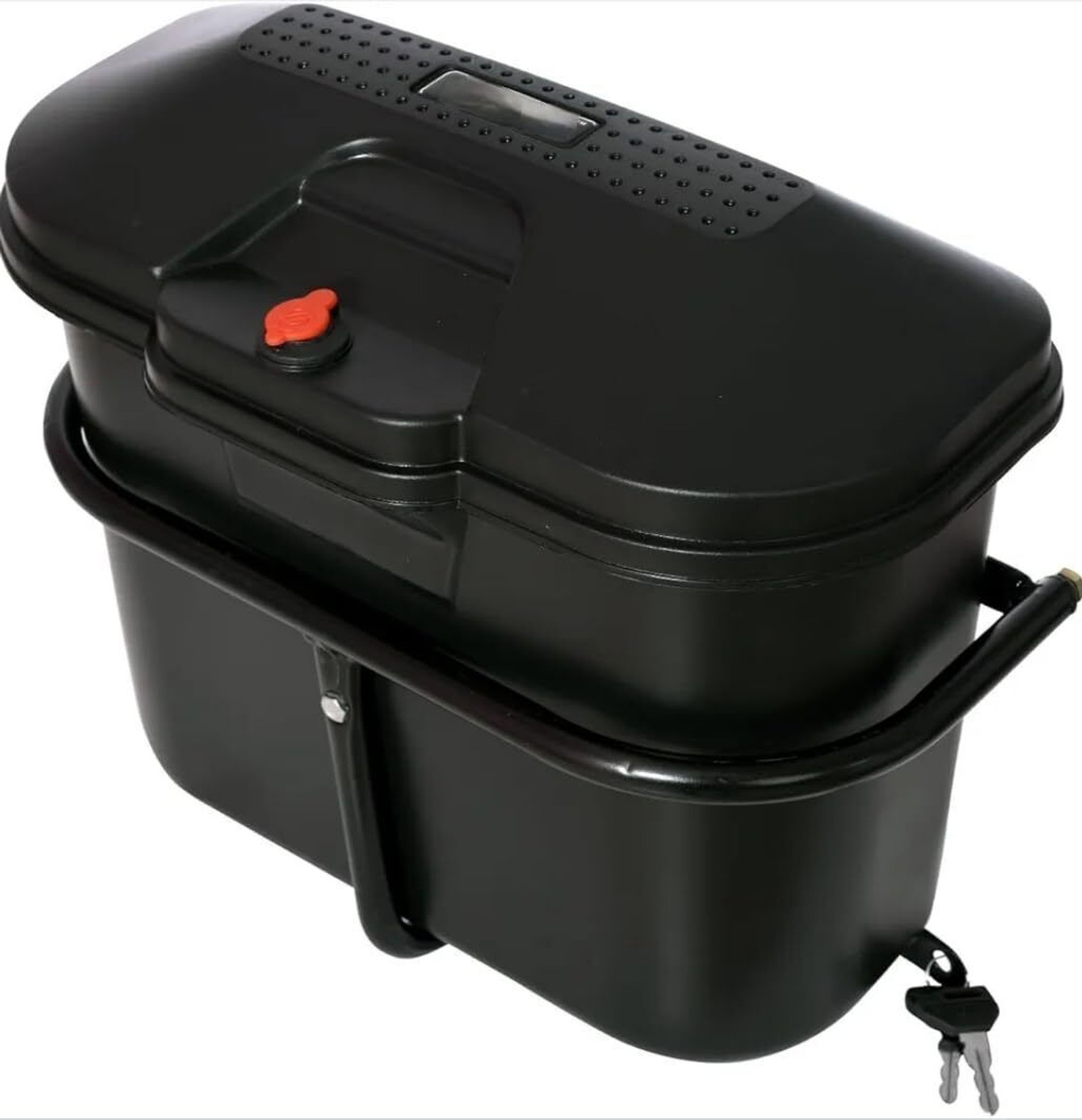 Image of MIKSHU Bike Luggage 100cc Super Box With Universal Fitment Clamp (Matt Black) Luggage Box Black Plastic Motorbike Saddlebag