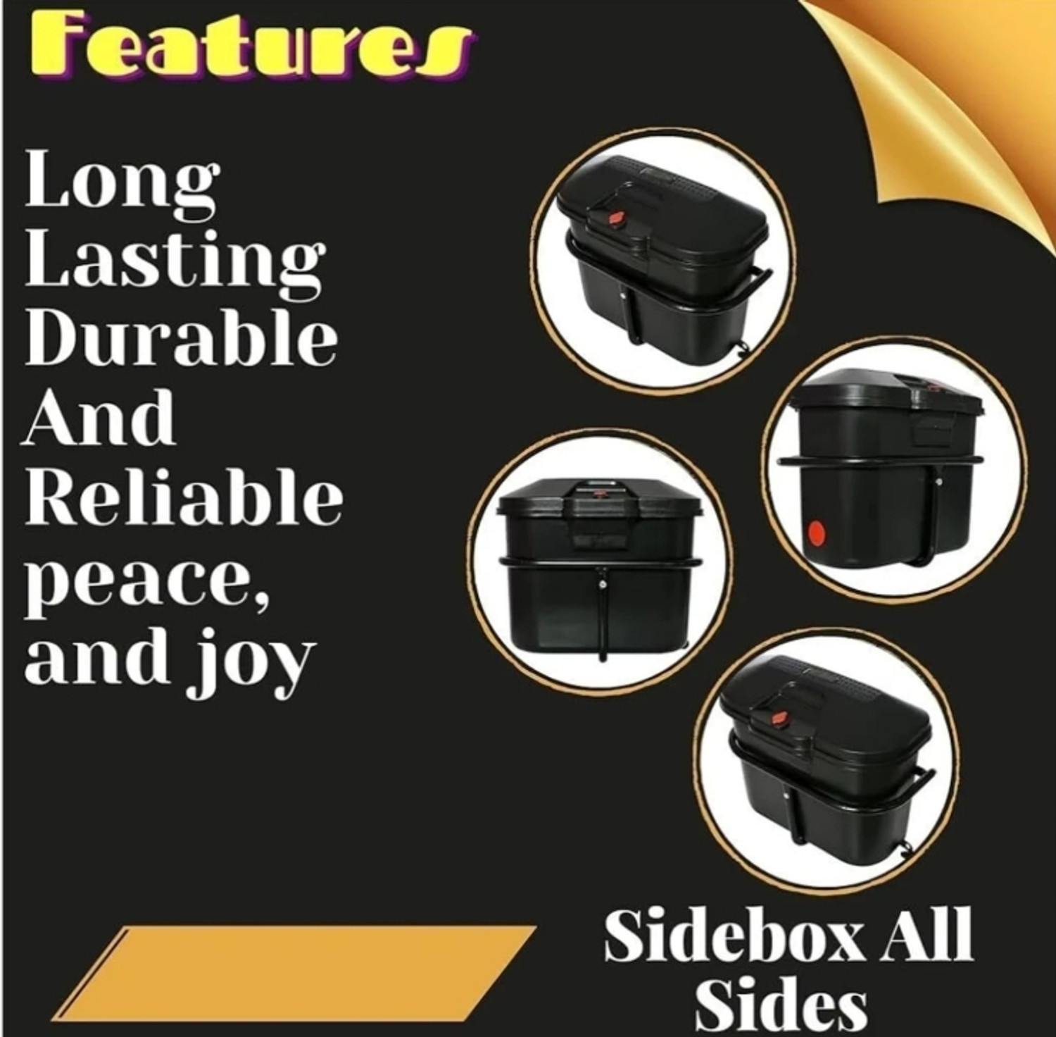Image of MIKSHU MOTORCYCLE SIDEBOX CAMRY MATT FINISH PREMIUM UNIVERSAL BIKE ONE SIDED SADDLE BOX Luggage Box Black Plastic Motorbike Saddlebag