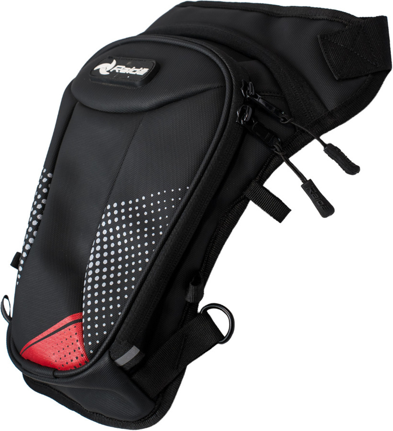 Image of Raida Raida Compass Thigh Bag 5L | EVA Shell | Thigh Bag to Tank Bag| YKK Zippers Luggage Box Black Polyester Motorbike Saddlebag