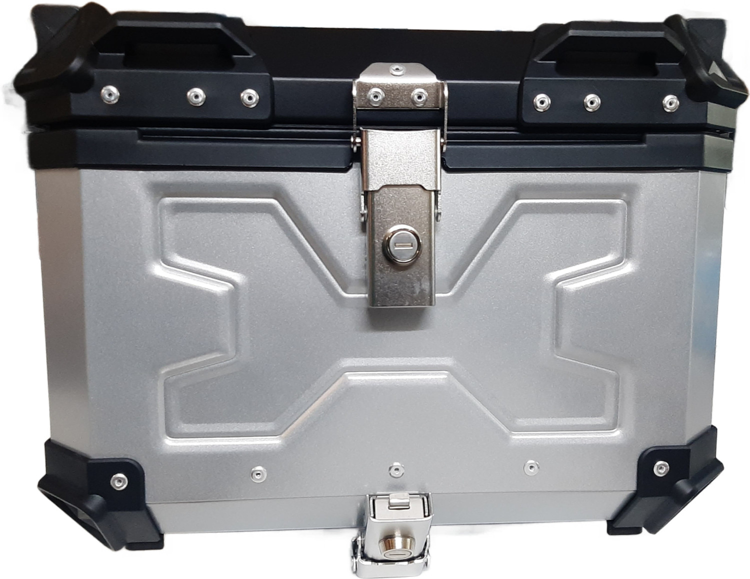 Image of AutoPowerz Top Box Silver Luggage Box Silver Aluminium Motorbike Saddlebag