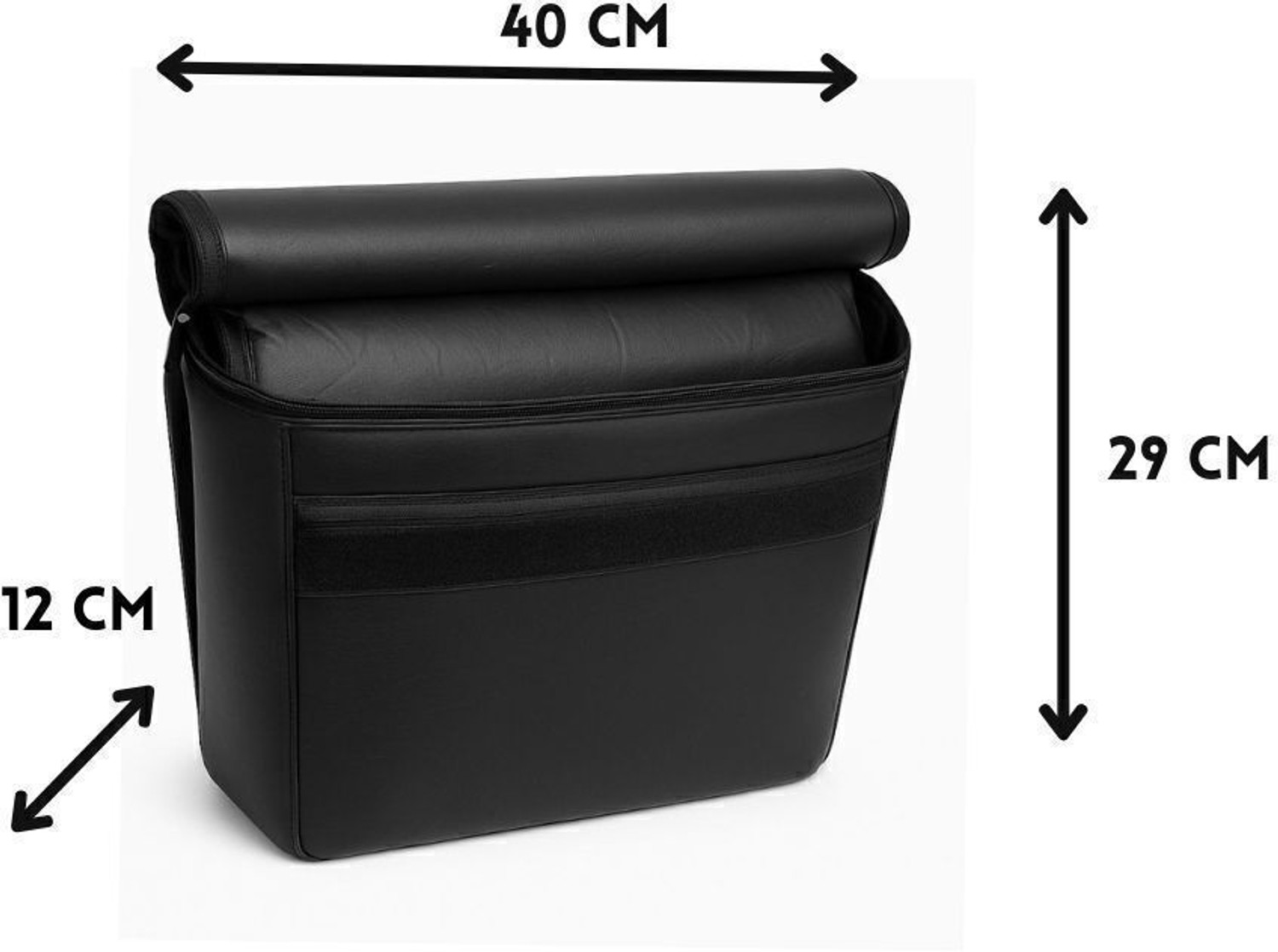 Image of EAZ STARWYN CRUZ Universal Bike Side Bag with Fitting Patti Saddle Bag Black Leatherette Motorbike Saddlebag