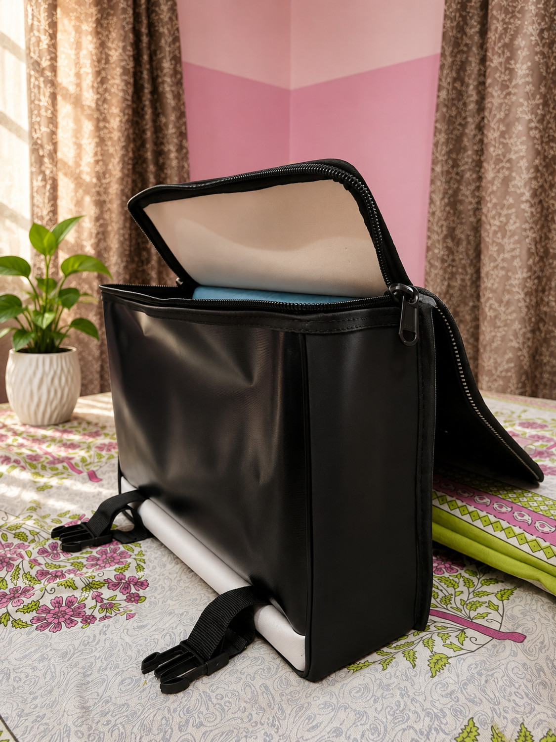 Image of Ridemate Ridematte Moto | Premium Quality | Durable | Amazing Looks | One-side Black Leatherette Motorbike Saddlebag