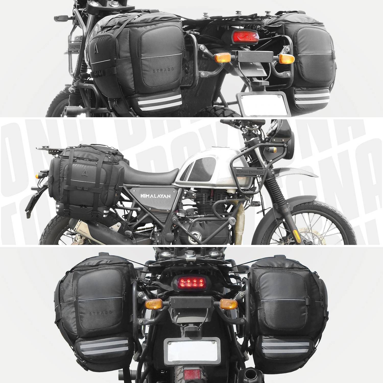 Strabo Daytona V2 Black Saddle Bag Black Nylon Motorbike Saddlebag