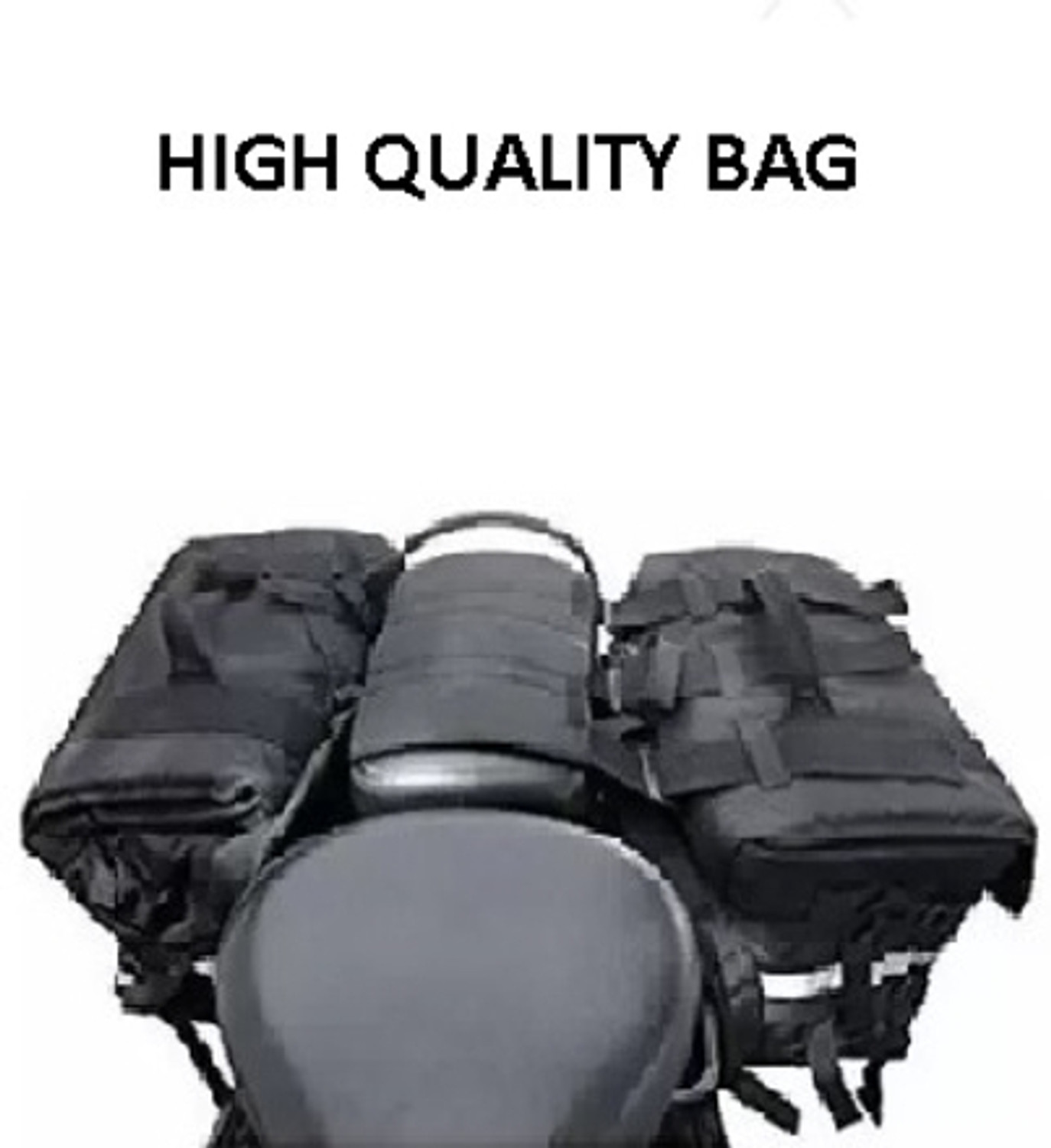 Image of Golden Fox Two Wheeler Double-Side Hanging Saddlebag for All Motorcycles Double-side Black Polyester, Leatherette Motorbike Saddlebag