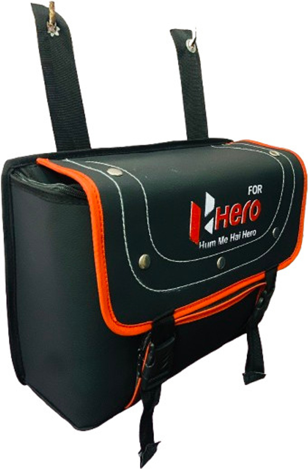 Image of Ridematte Ridematte Hero Moto One-side Black Leatherette Motorbike Saddlebag