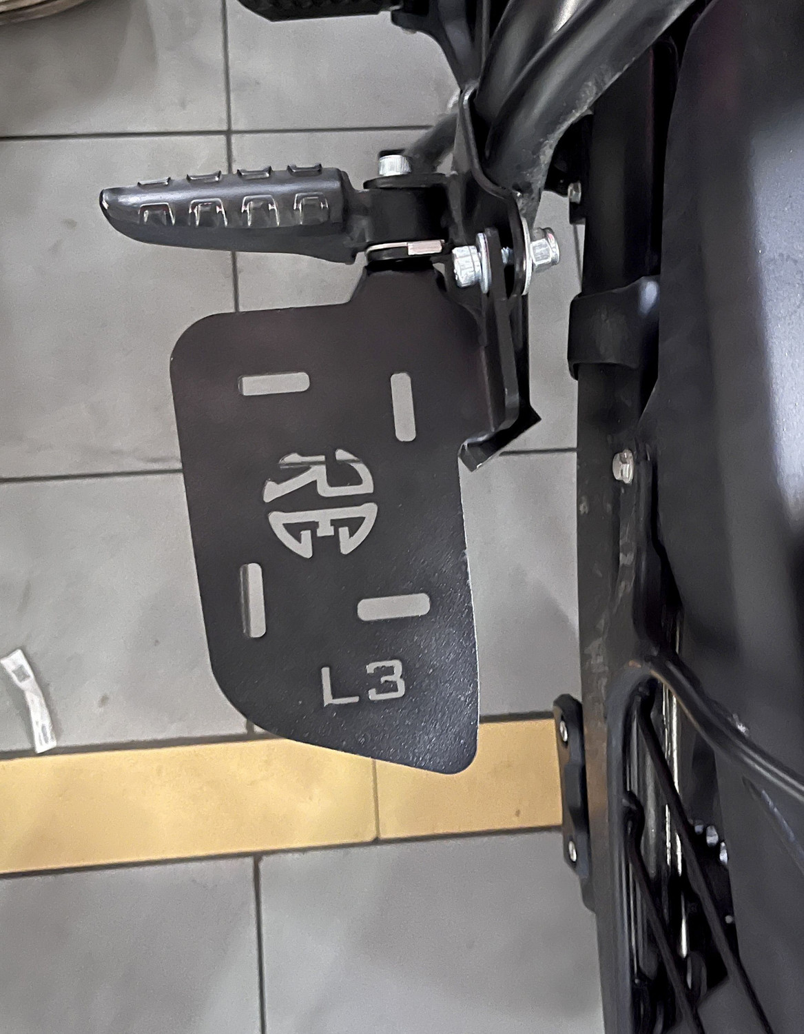 Image of L3 MODZ Himalayan 450 Ladies Footrest & Pillion Foot Rest Left Side Only Two Wheeler Stand Pad