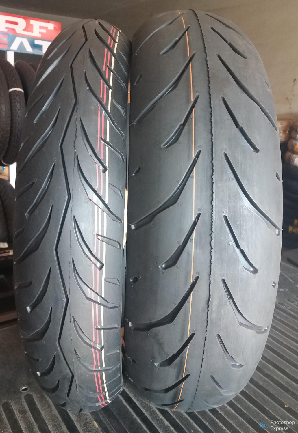 Image of MRF 100 /80-R17 (NYLON) & 140 /70-R17 (RADIAL) COMBO PACK 2 TYRES ( FRONT & REAR ) ZAPPER Front & Rear Two Wheeler Tyre
